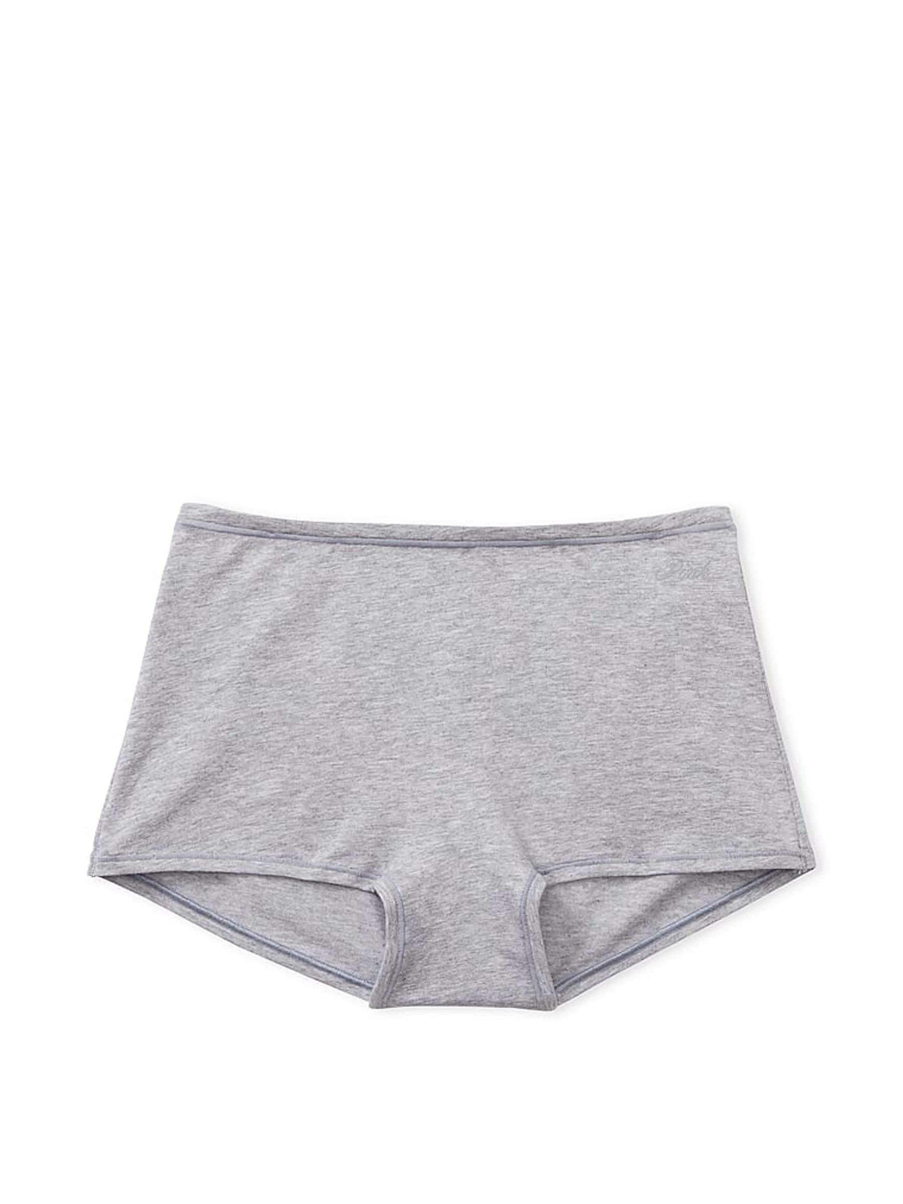 Grey Heather Cotton Boyshort Knickers - Image 3 of 3