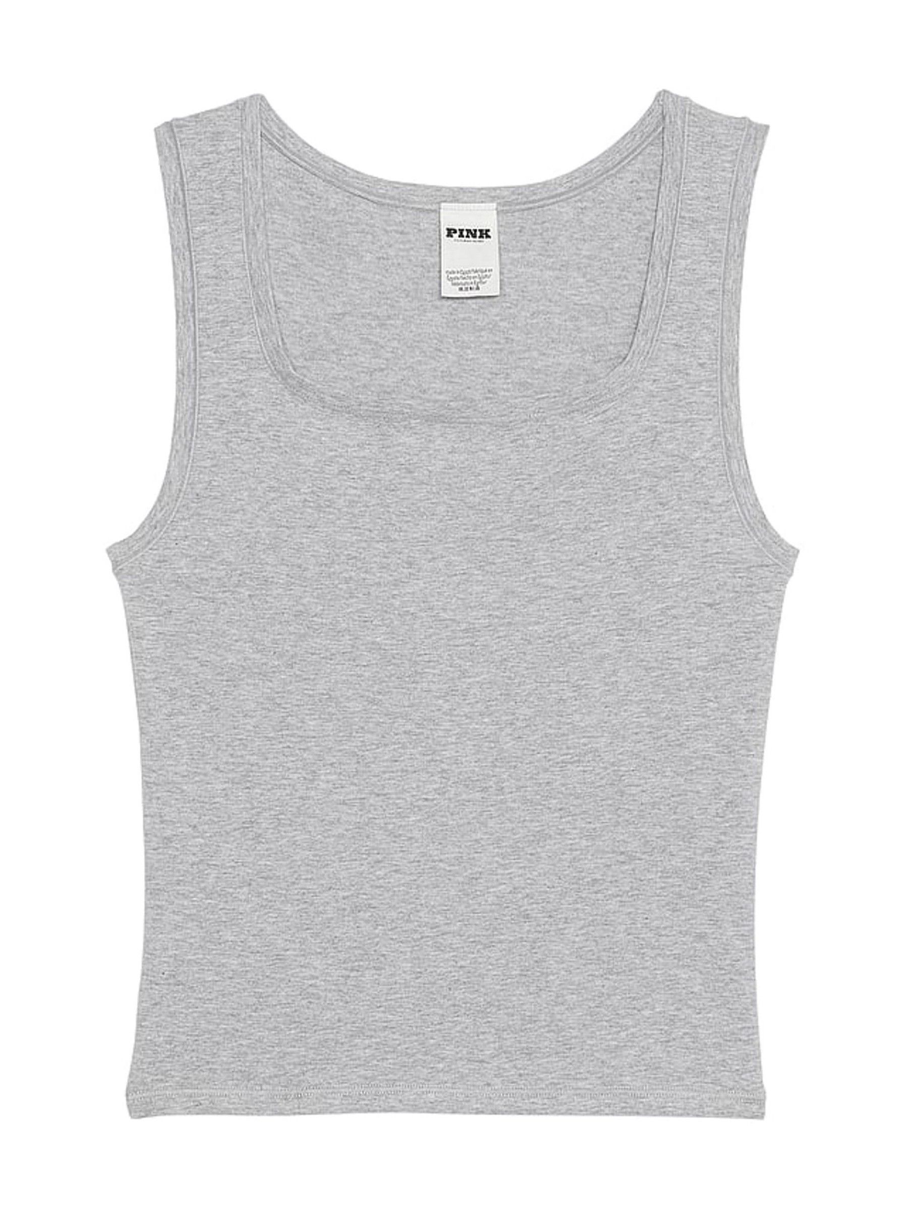 Medium Heather Grey Cotton Tank Top - Image 3 of 3