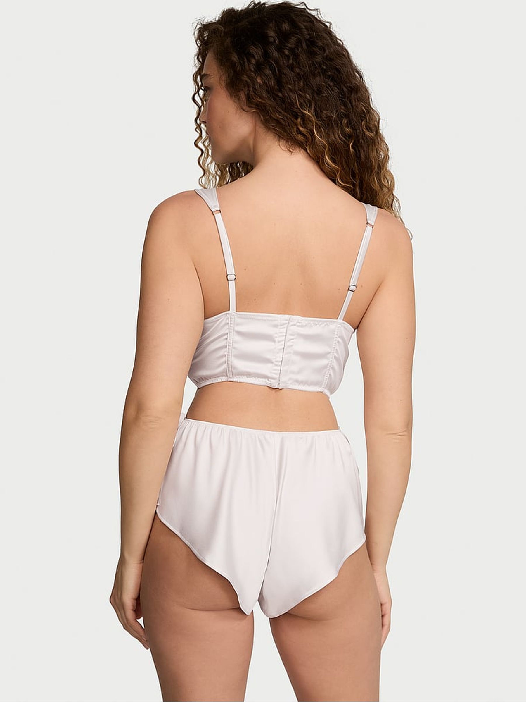 Coconut White Satin Corset Cami Set - Image 2 of 3