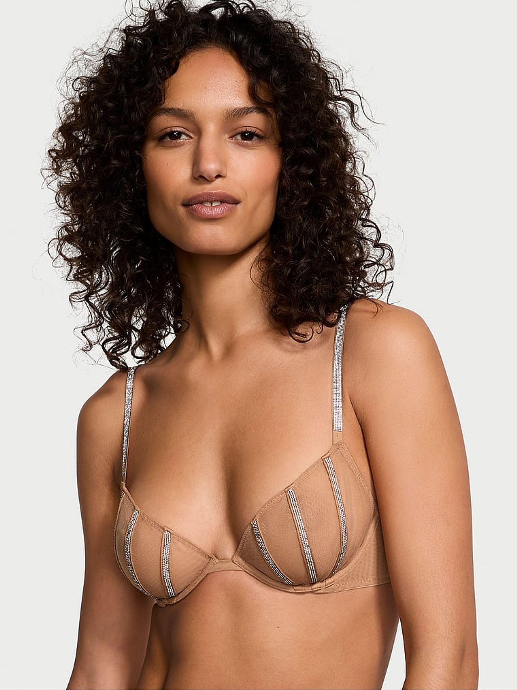 Toffee Nude Sheer Shine Low Cut Demi Bra - Image 1 of 4