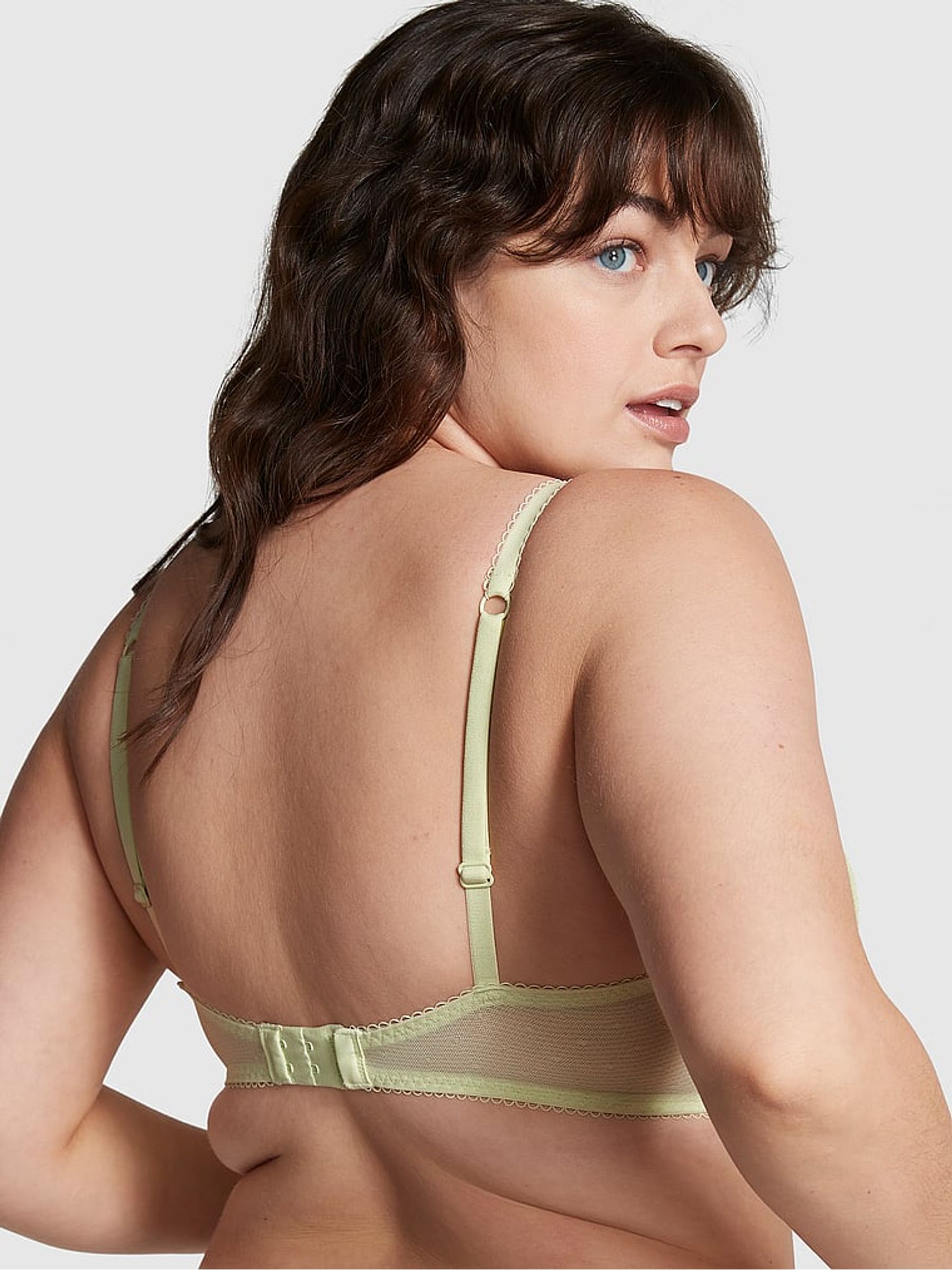 Lime Green Push Up Embroidered Butterfly Lace Bra - Image 2 of 3