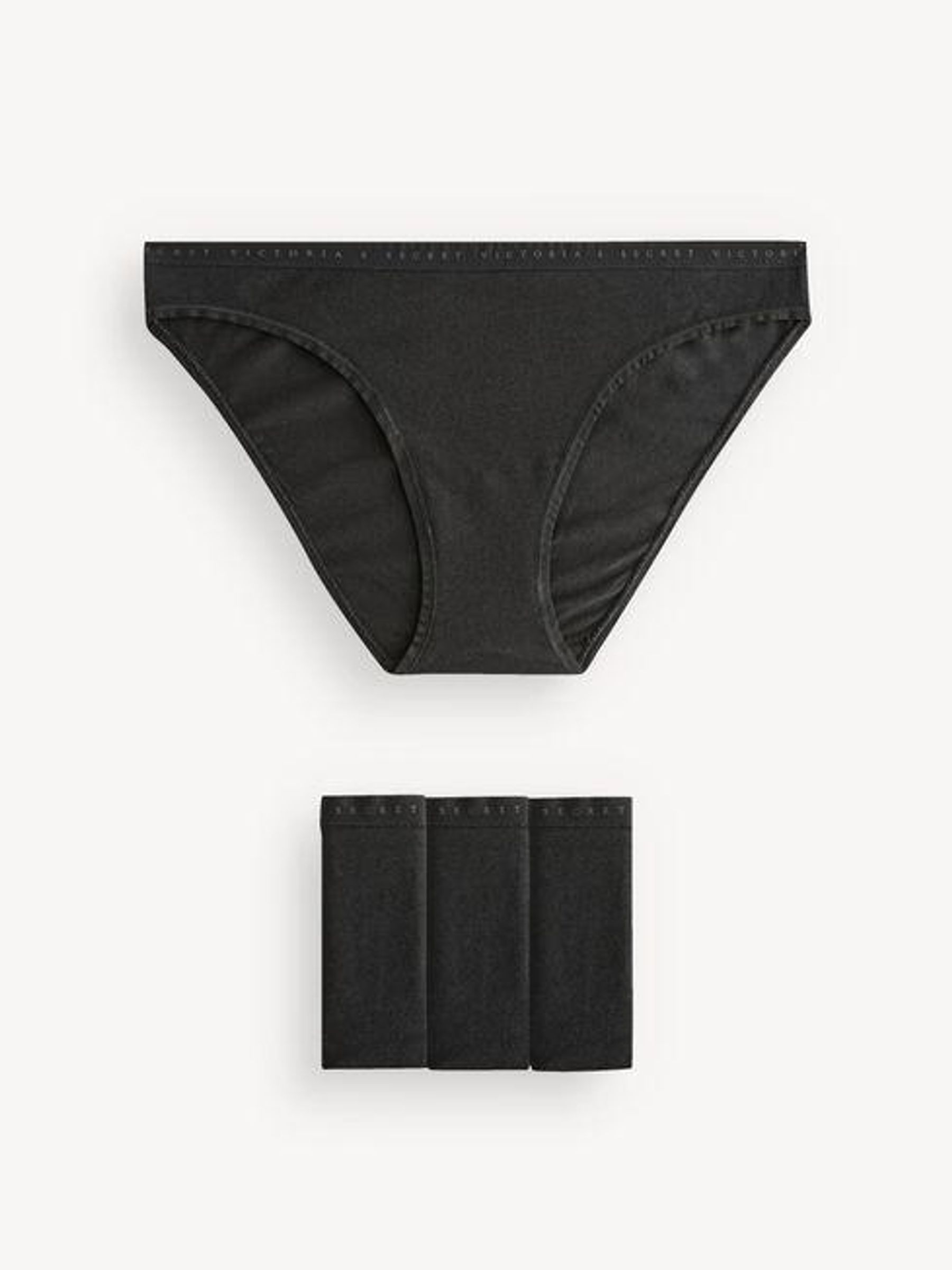 Black Bikini Logo 4 Pack Knickers - Image 1 of 5