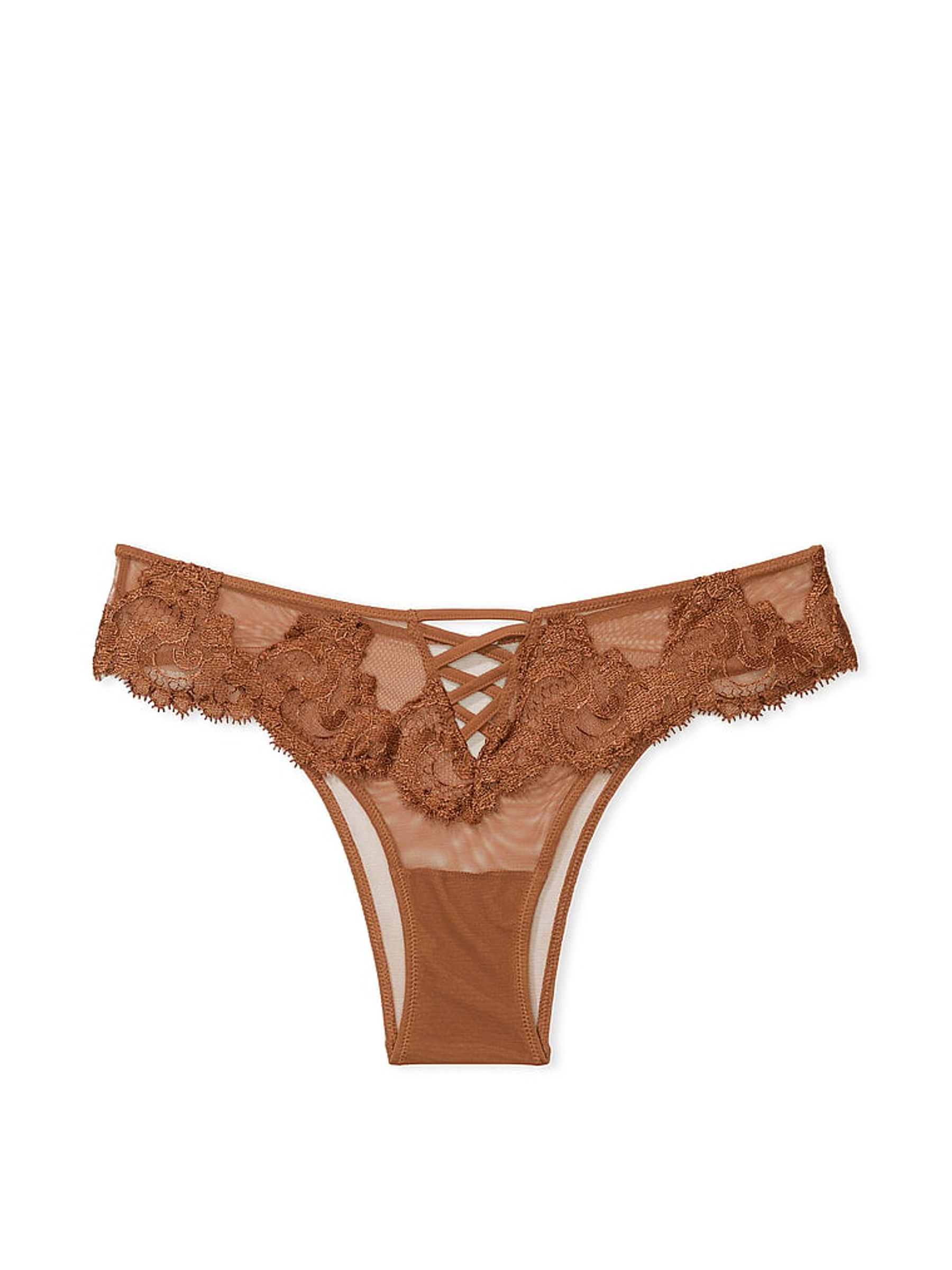 Caramel Nude Brazilian Embroidered Knickers - Image 3 of 3
