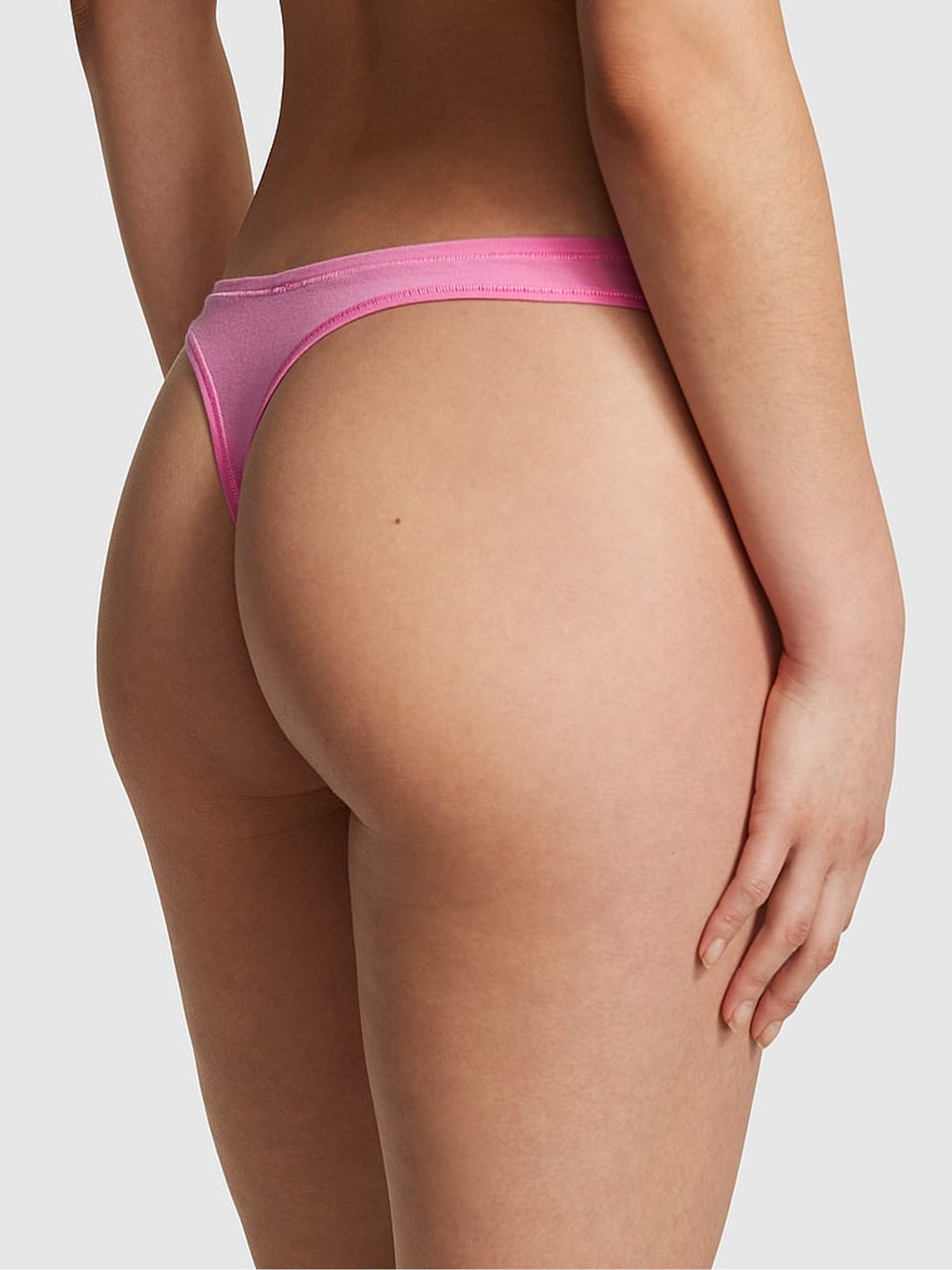 Fuchsia Pink Thong Cotton Knickers - Image 2 of 3