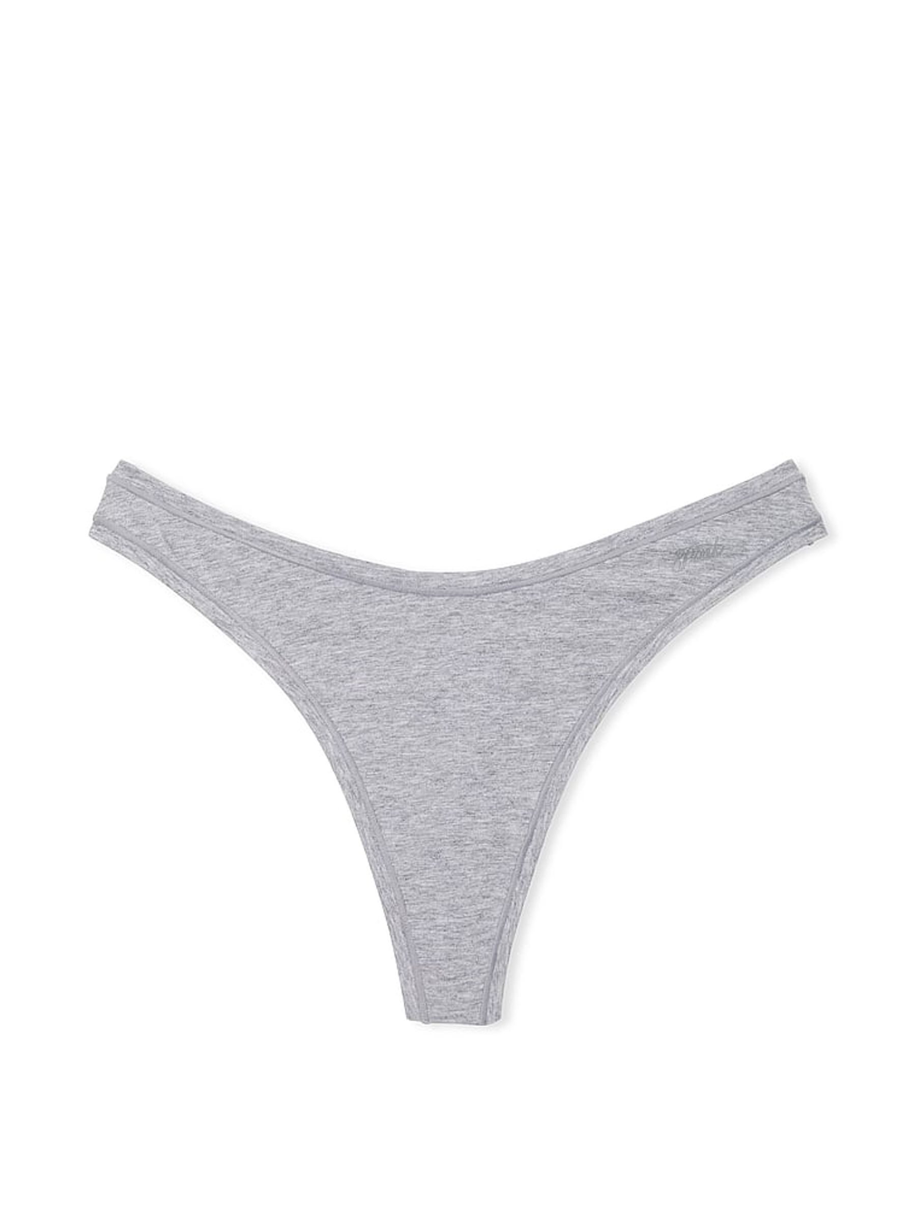 Grey Heather Thong Cotton Knickers - Image 3 of 3