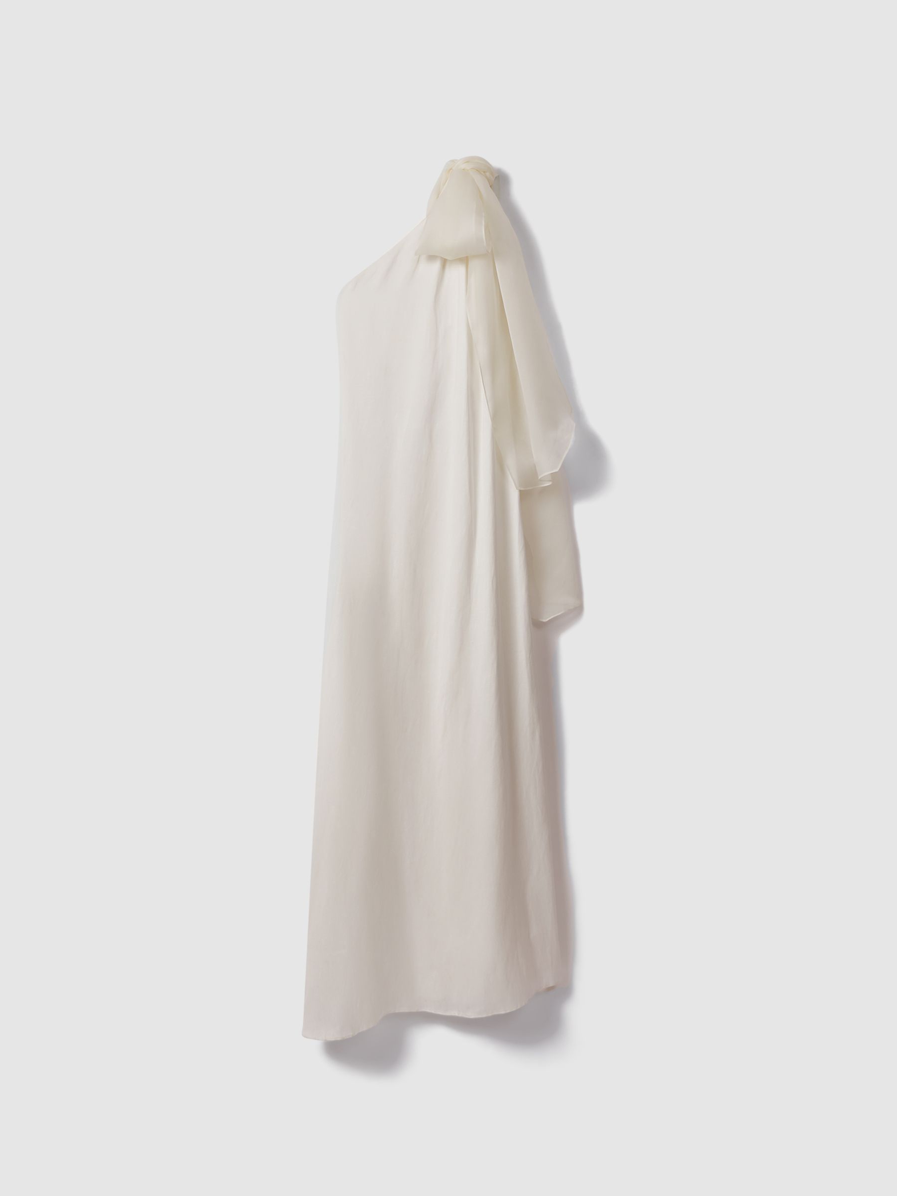 One-Shoulder Bow Maxi Dress in Ivory - Image 2 of 8