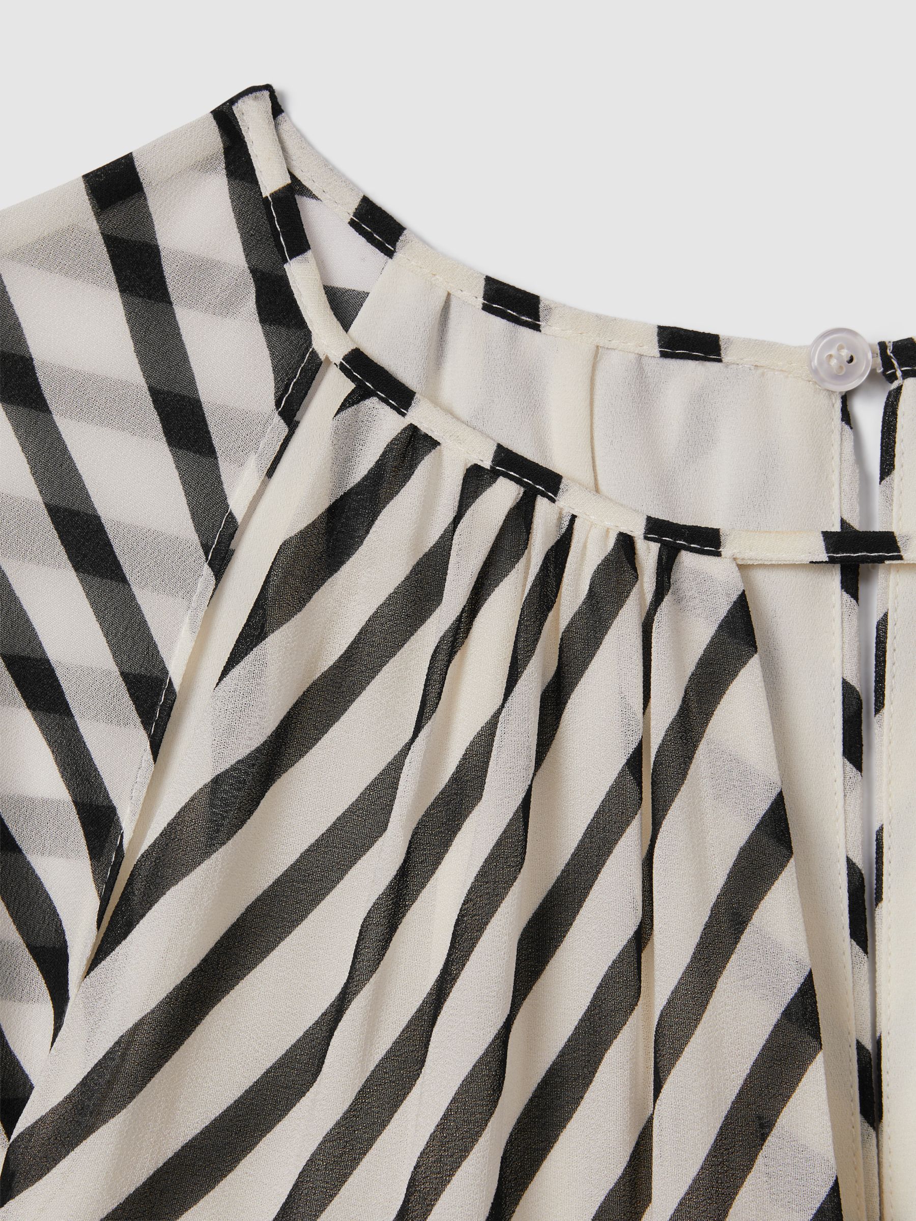 Striped Cut-Out Mini Dress in Black/Neutral - Image 6 of 6