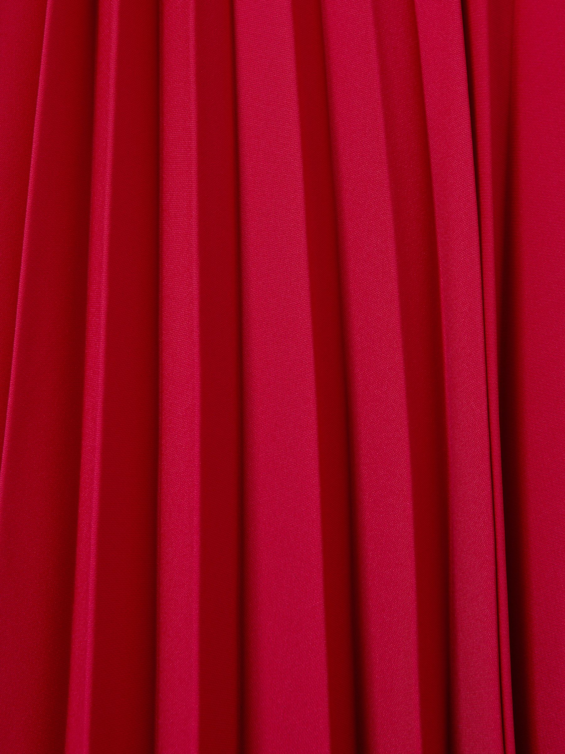 Pleated Cape Sleeve Midi Dress in Coral - Image 5 of 5