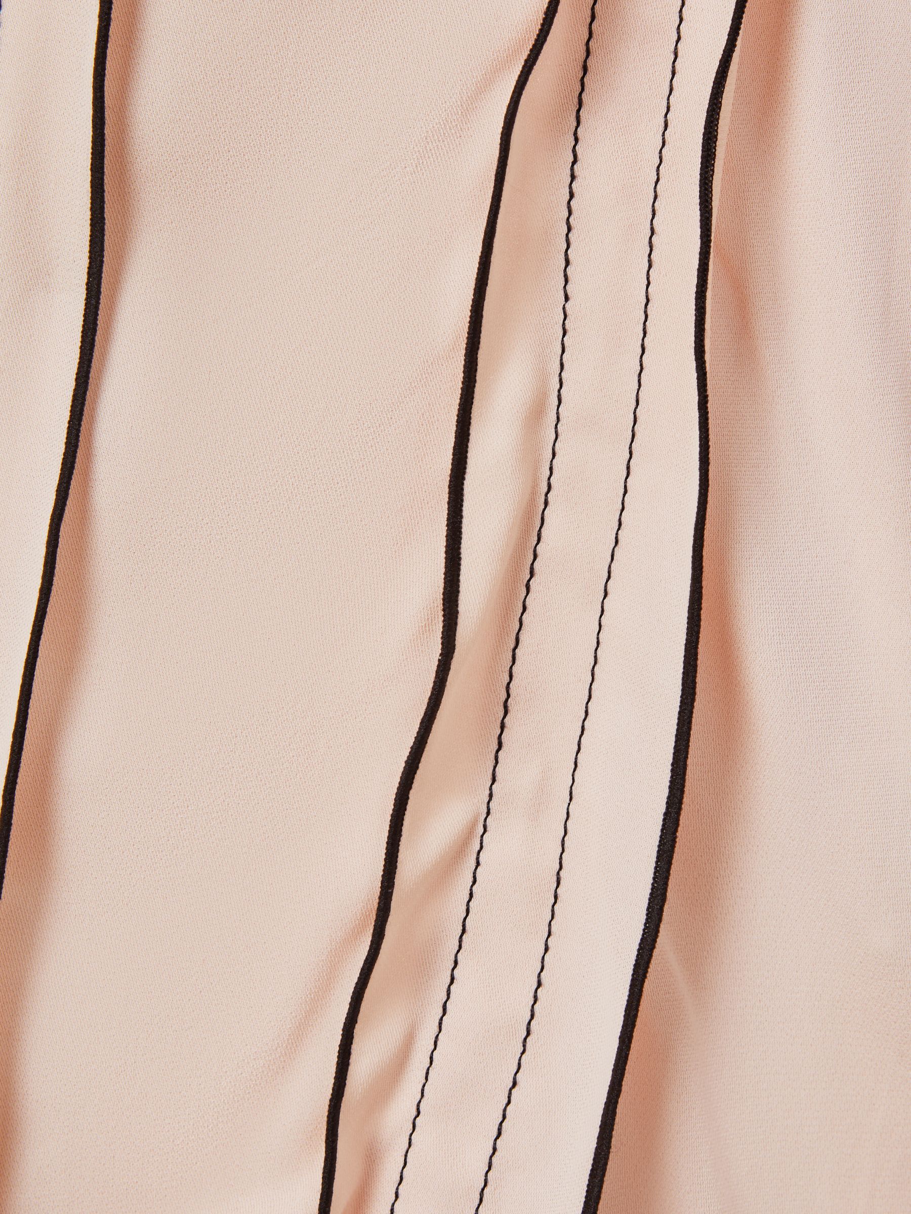 Contrast Trim Ruffle Blouse in Nude - Image 6 of 6
