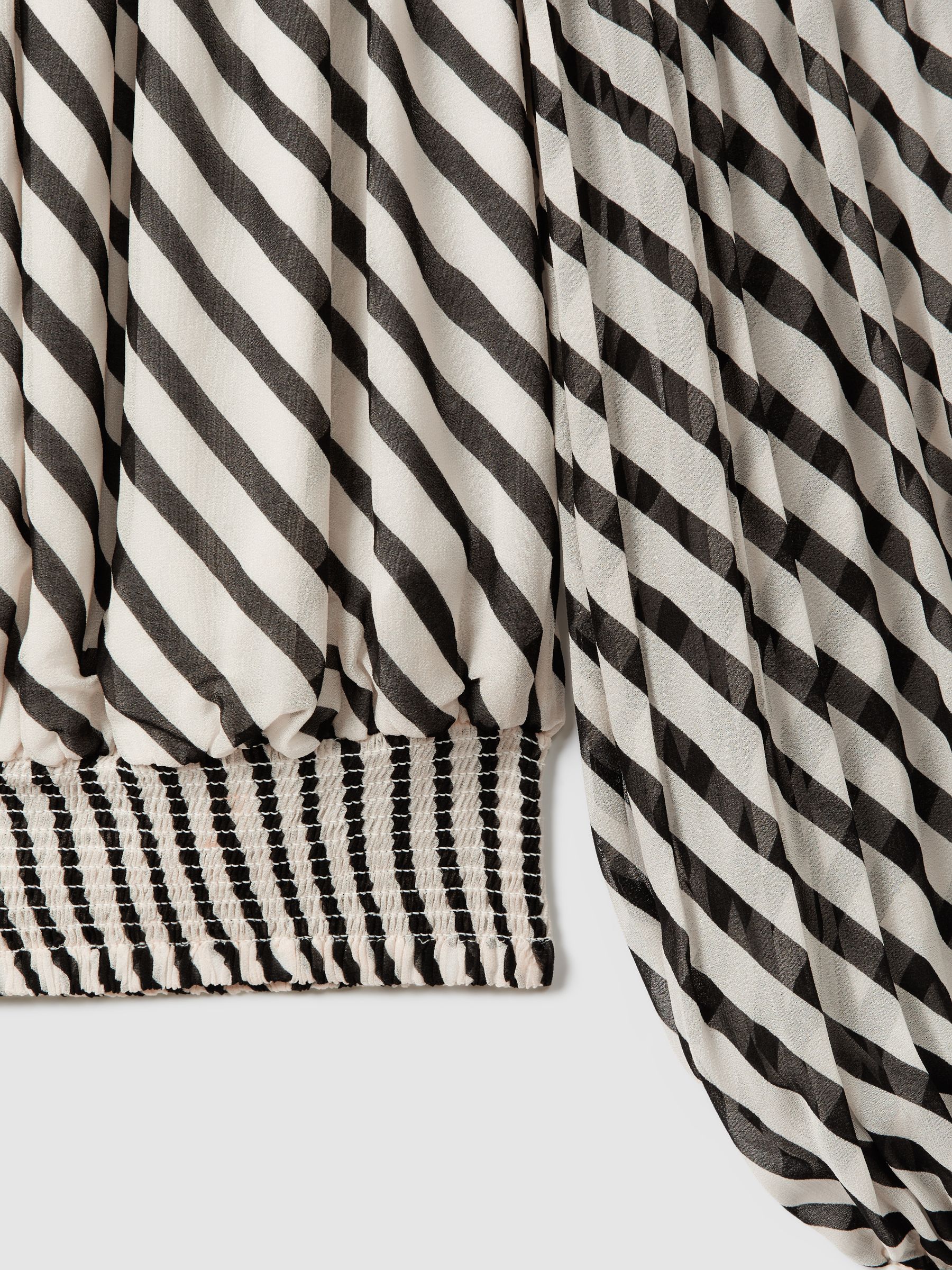 Striped Bardot Cropped Top in Black/Cream - Image 5 of 5