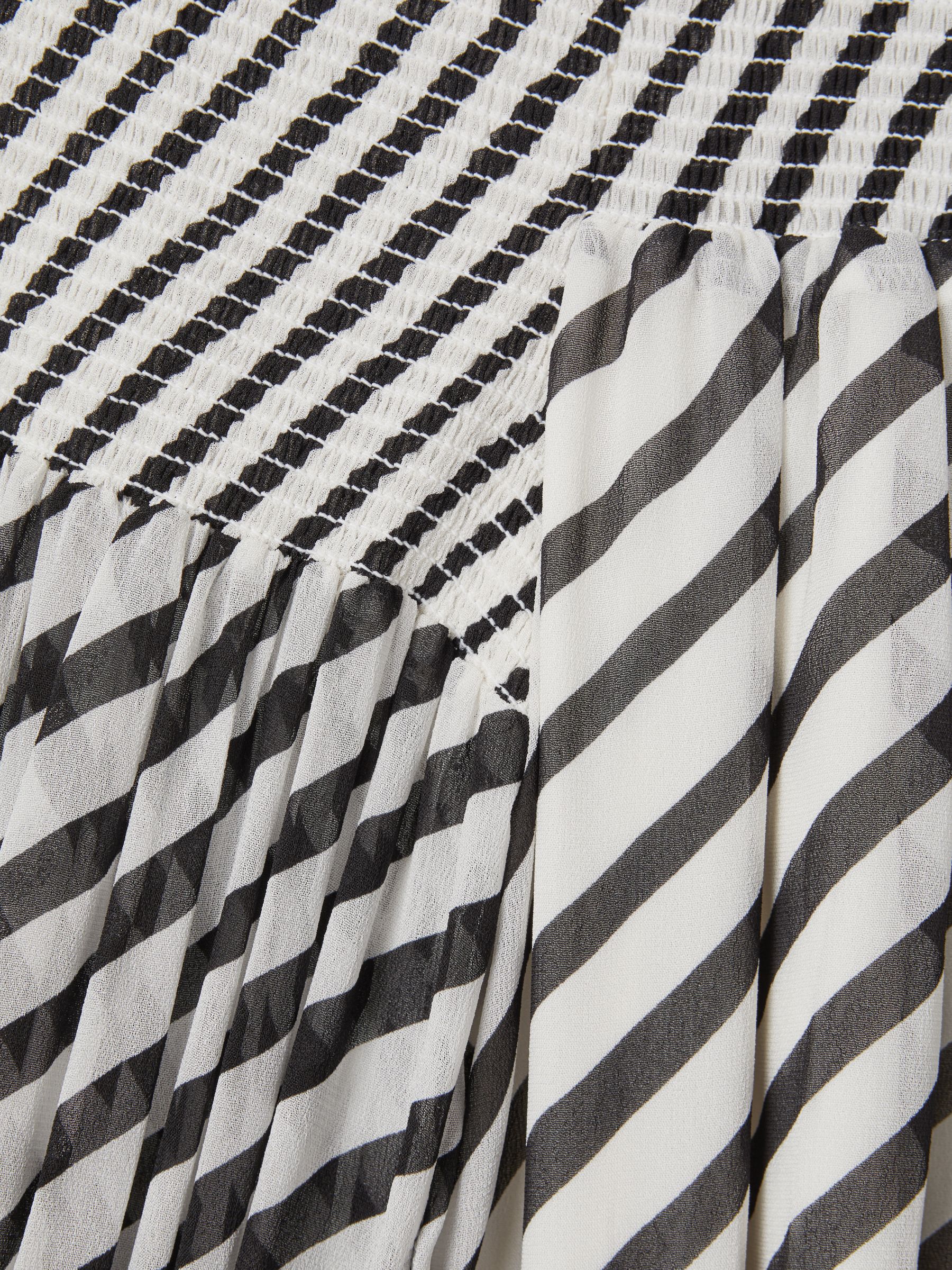 Striped Bardot Maxi Dress in Black/Cream - Image 7 of 7