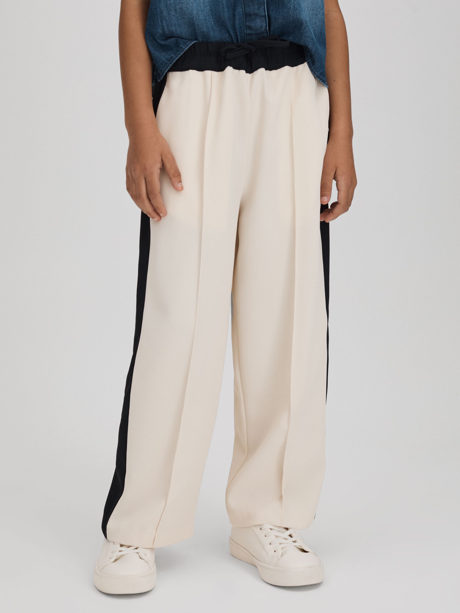 Senior Woven Stripe Drawstring Trousers in Ivory - Image 3 of 6