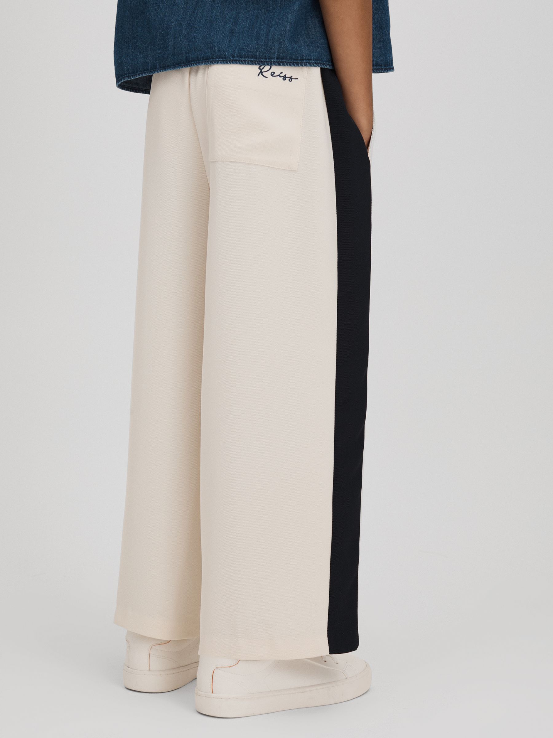 Senior Woven Stripe Drawstring Trousers in Ivory - Image 5 of 6