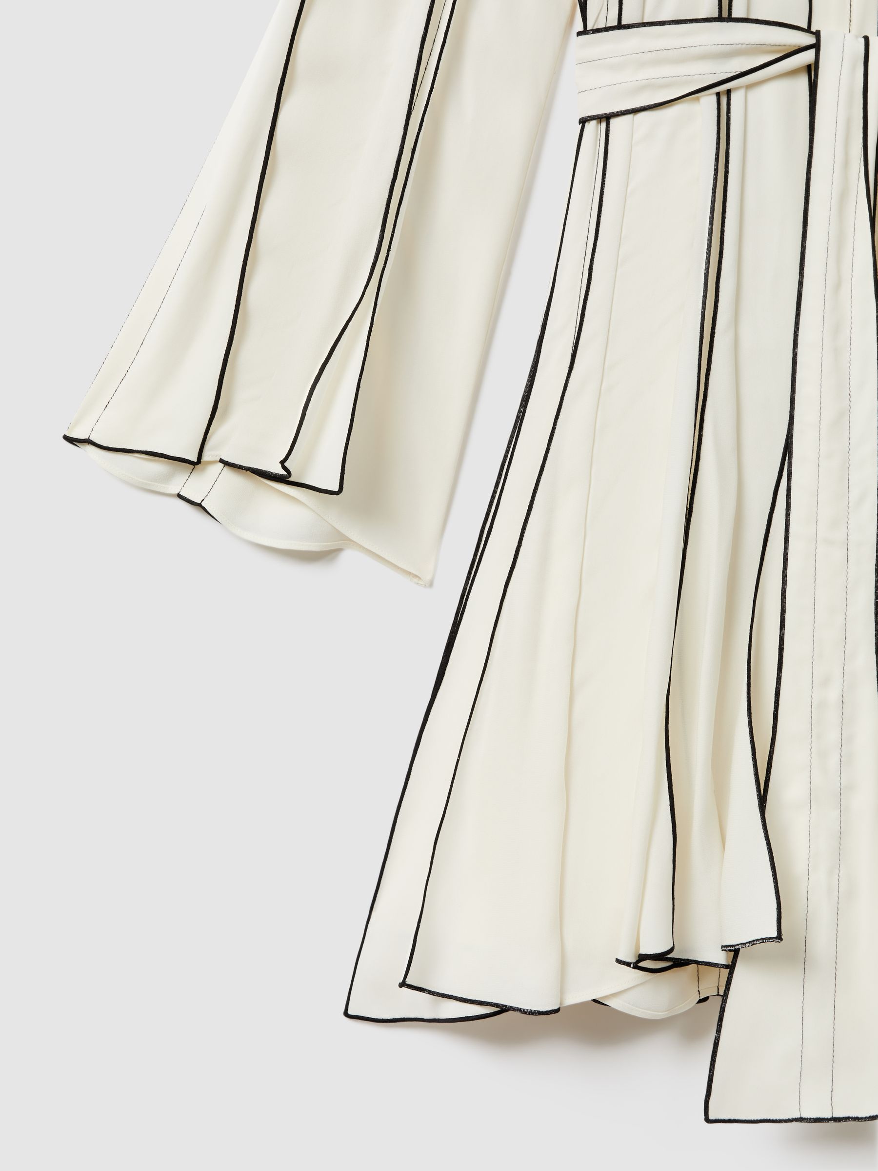 Contrast Ruffle Mini Dress in Ivory - Image 6 of 6