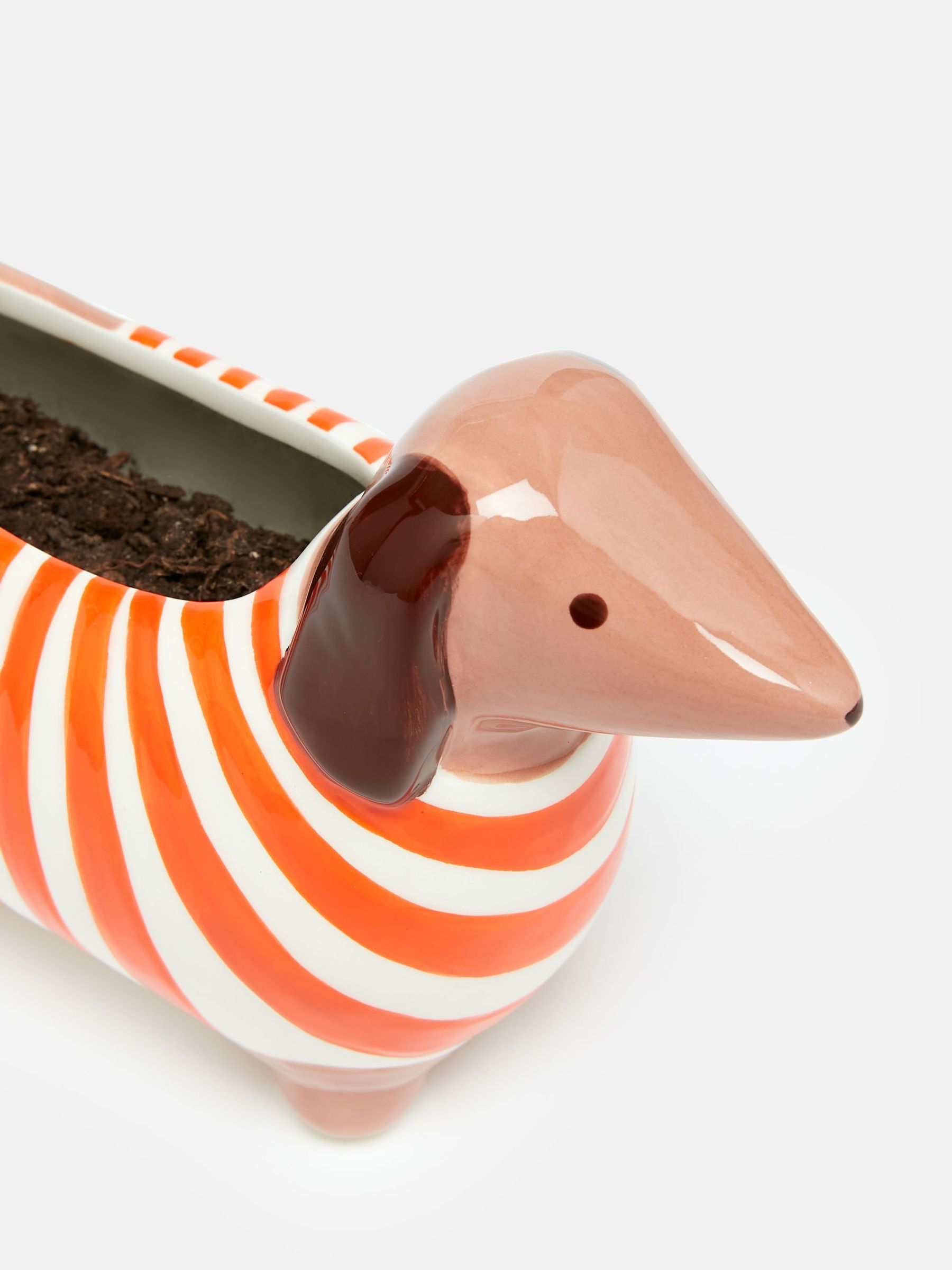 Cream Dachshund Plant Pot - Image 2 of 2