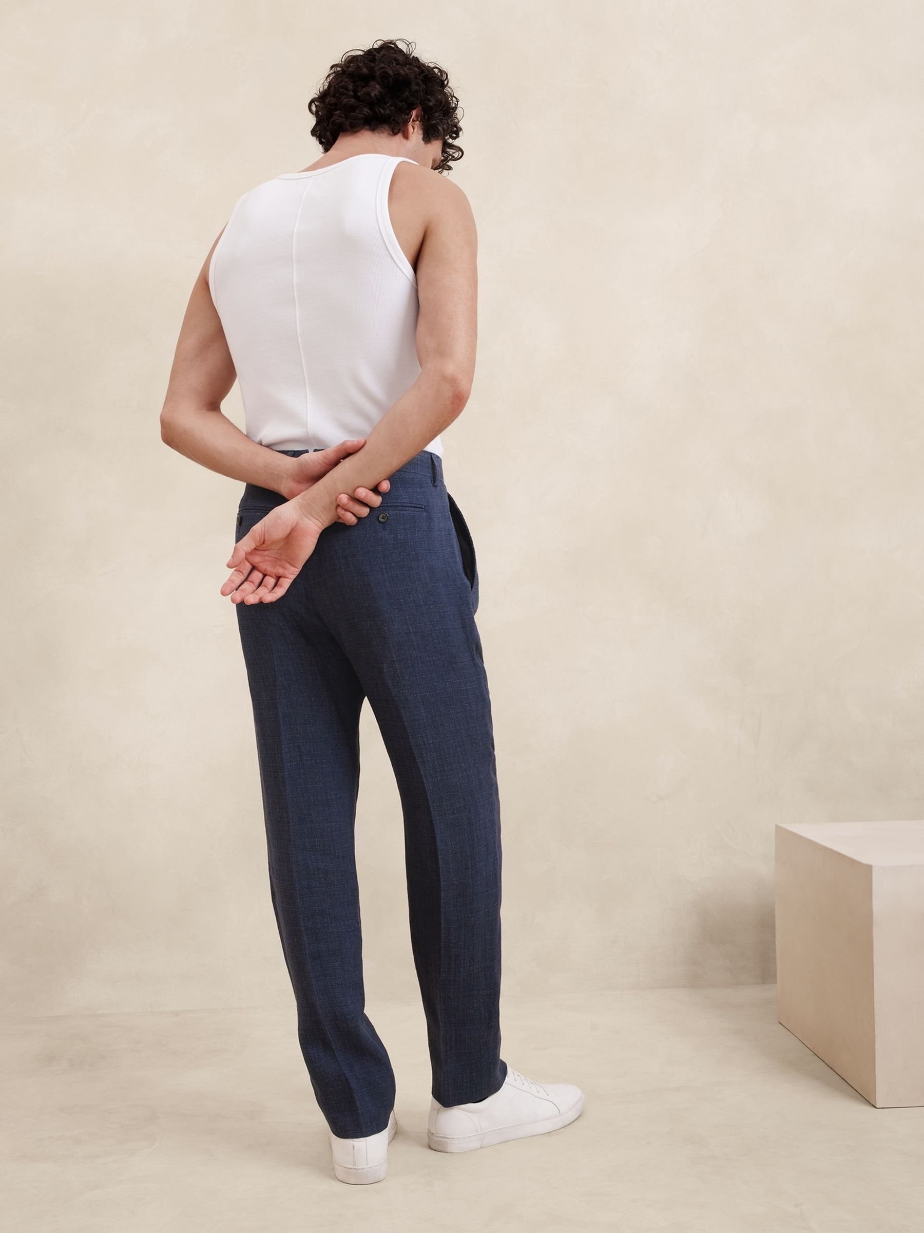 Banana Republic Blue Malpaso Italian Linen Suit trousers - Image 2 of 5