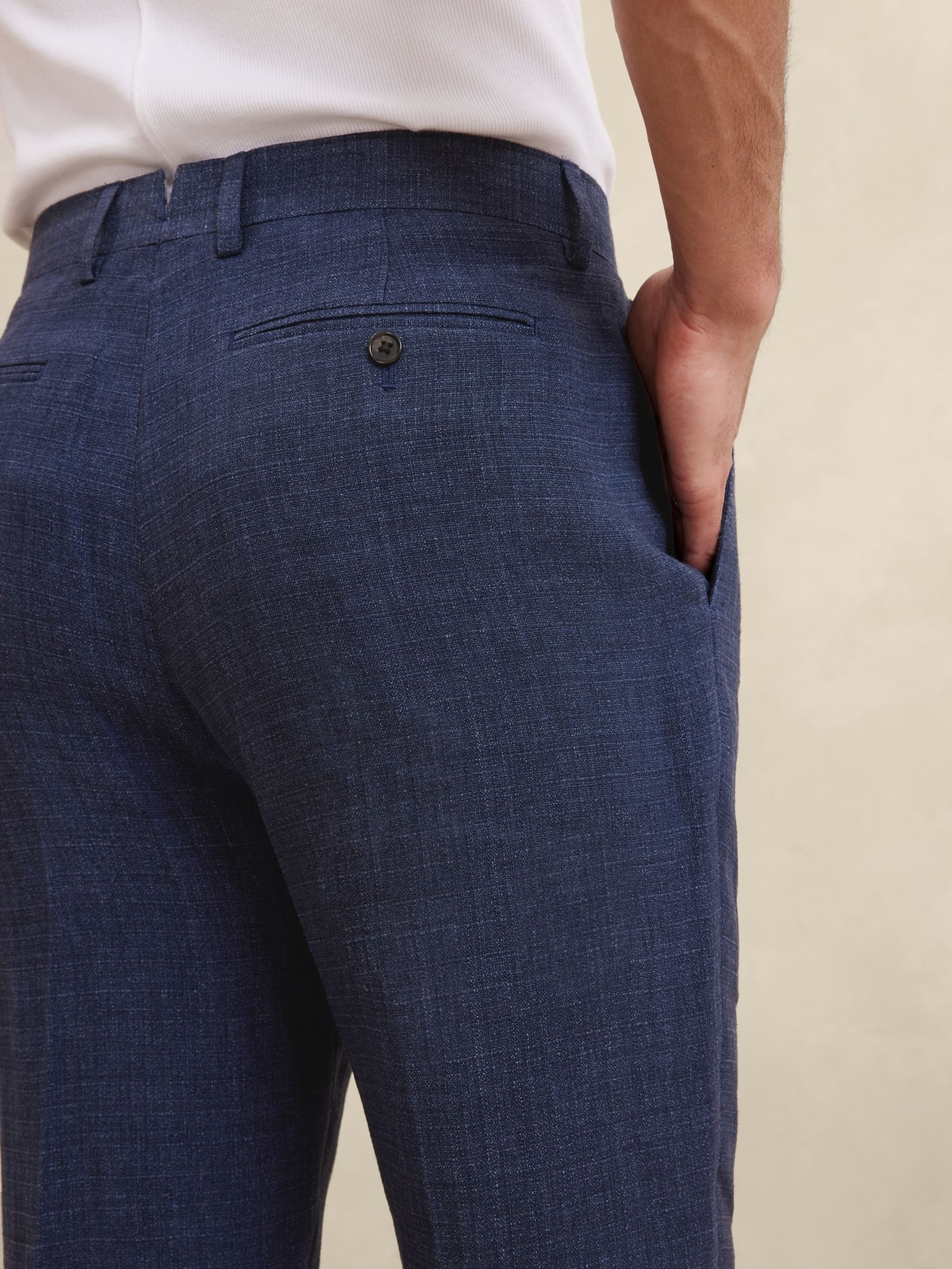 Banana Republic Blue Malpaso Italian Linen Suit trousers - Image 4 of 5