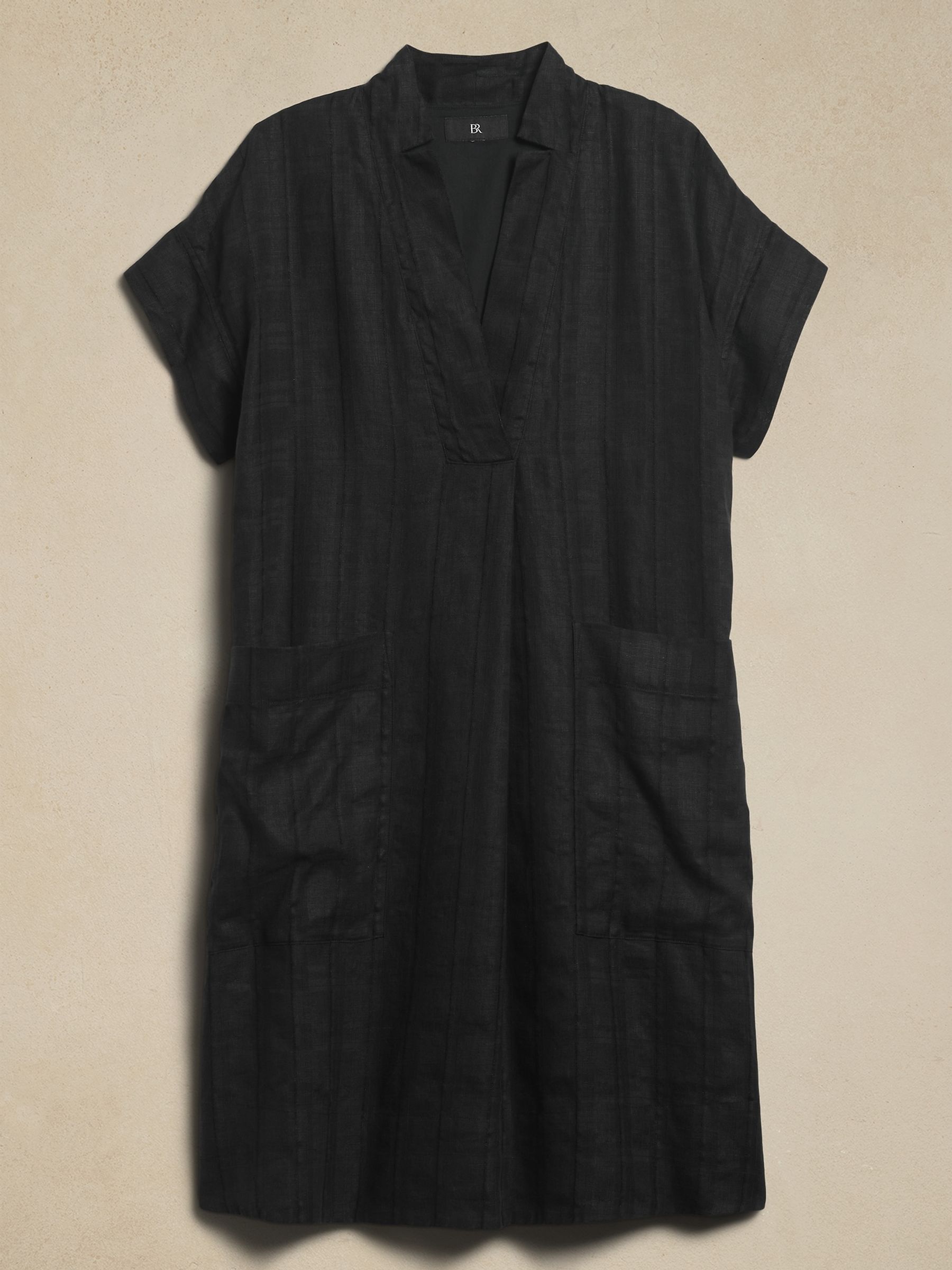Banana Republic Black Laurel Linen Cotton Utility Dress - Image 4 of 4