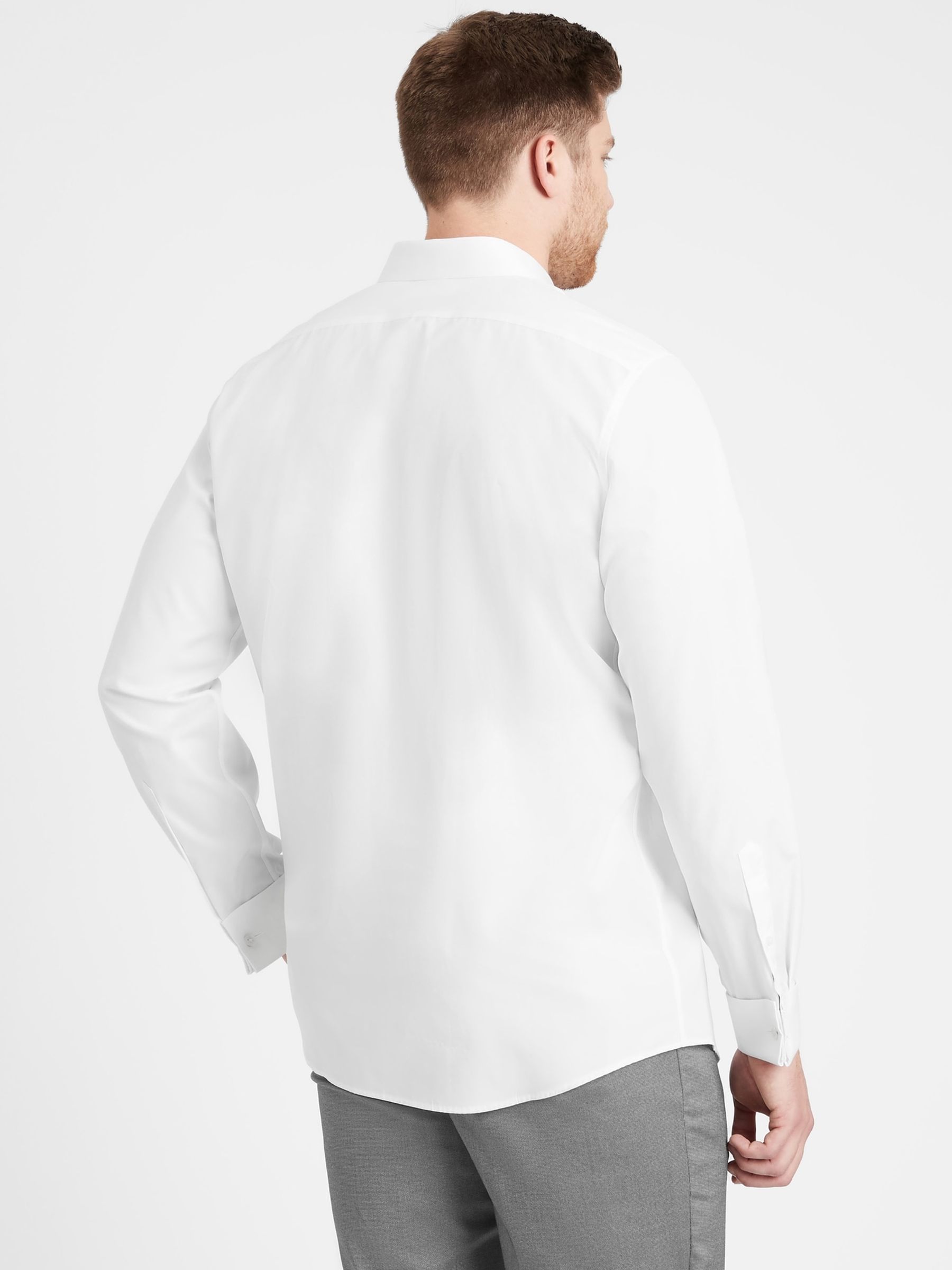 Banana Republic White Tailored Slim Tuxedo Dress Shirt - Image 4 of 4