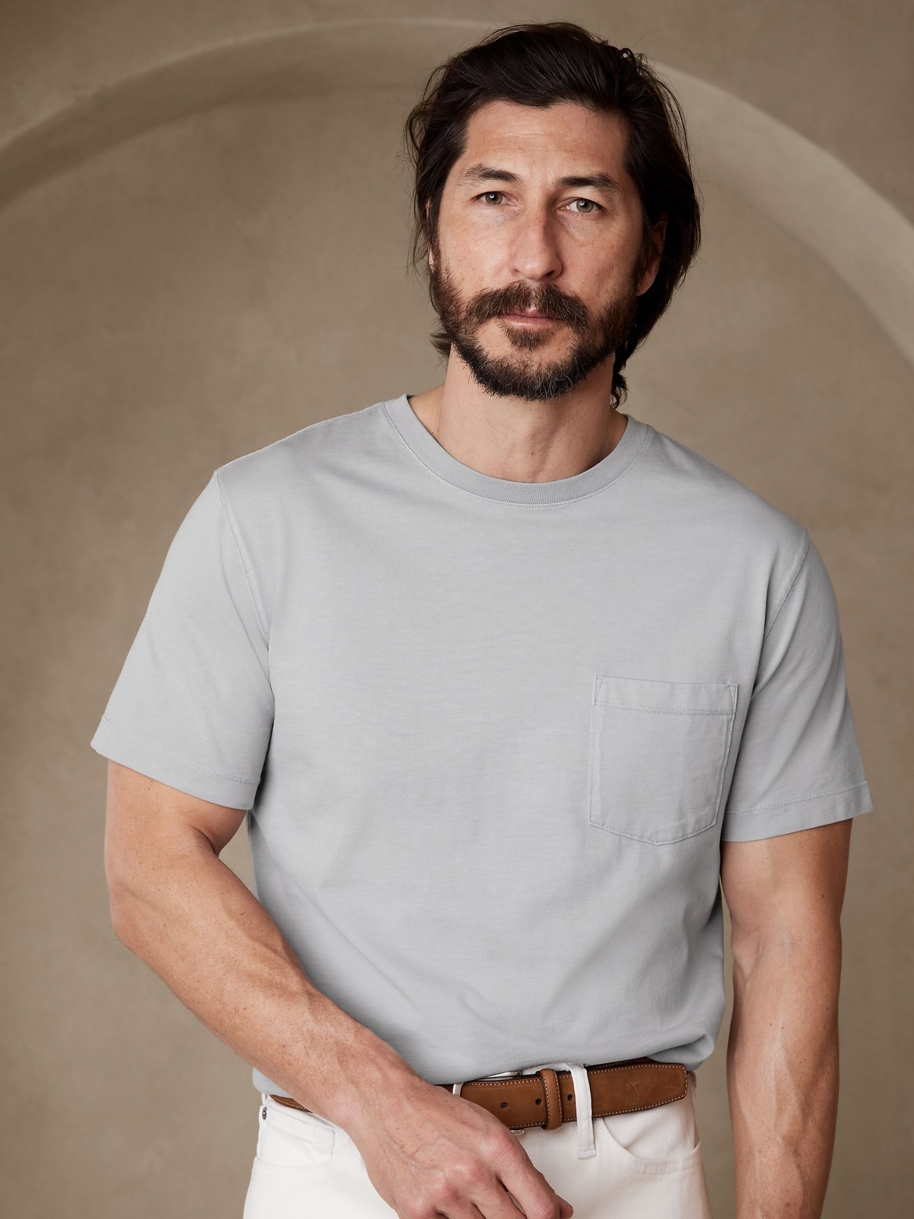 Banana Republic Grey Authentic SUPIMA Crew Neck T-Shirt - Image 1 of 1