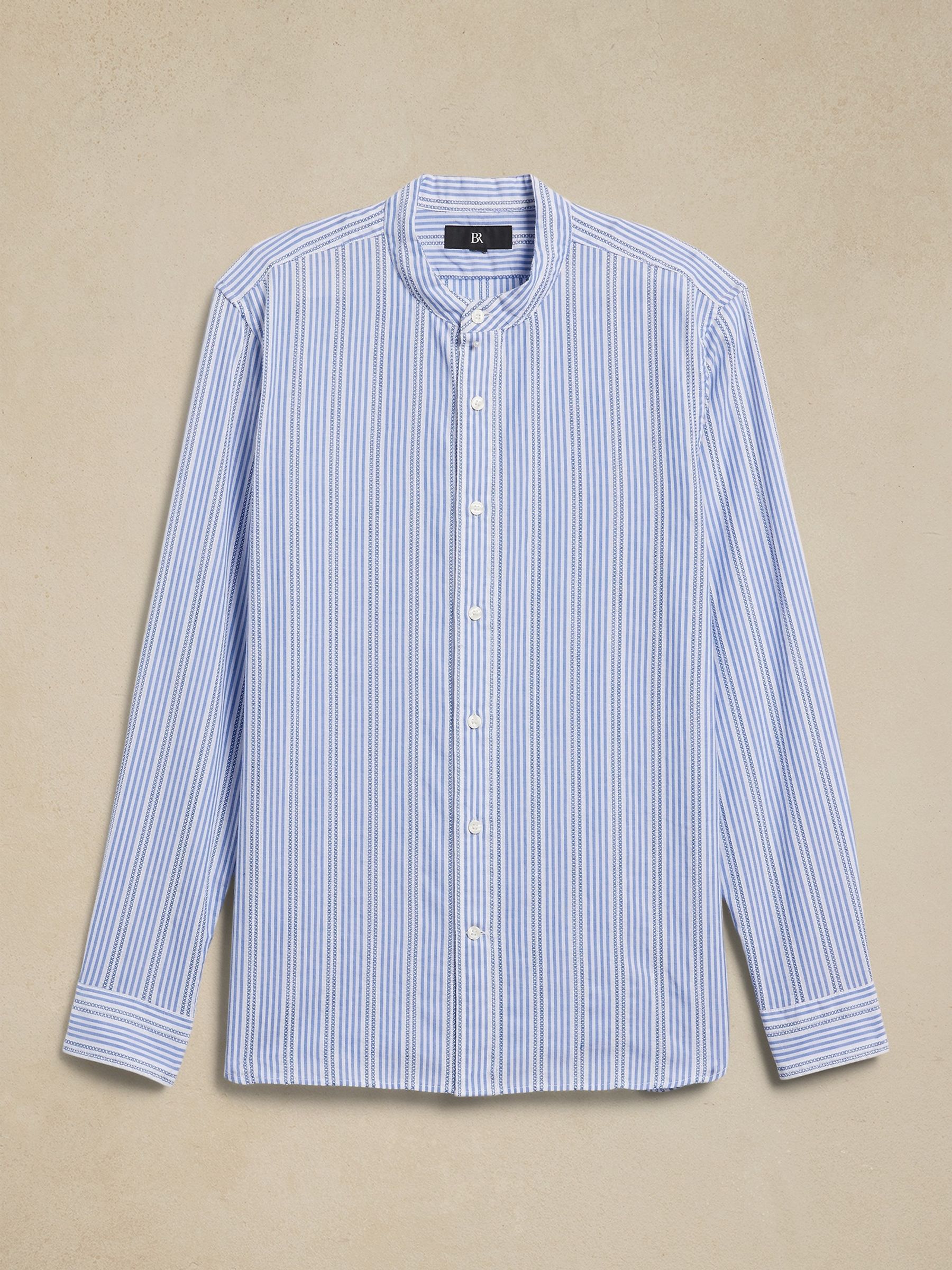 Banana Republic Blue Montecito Poplin Shirt - Image 4 of 4 Banana Republic Blue Montecito Poplin Shirt - Image 4 of 4