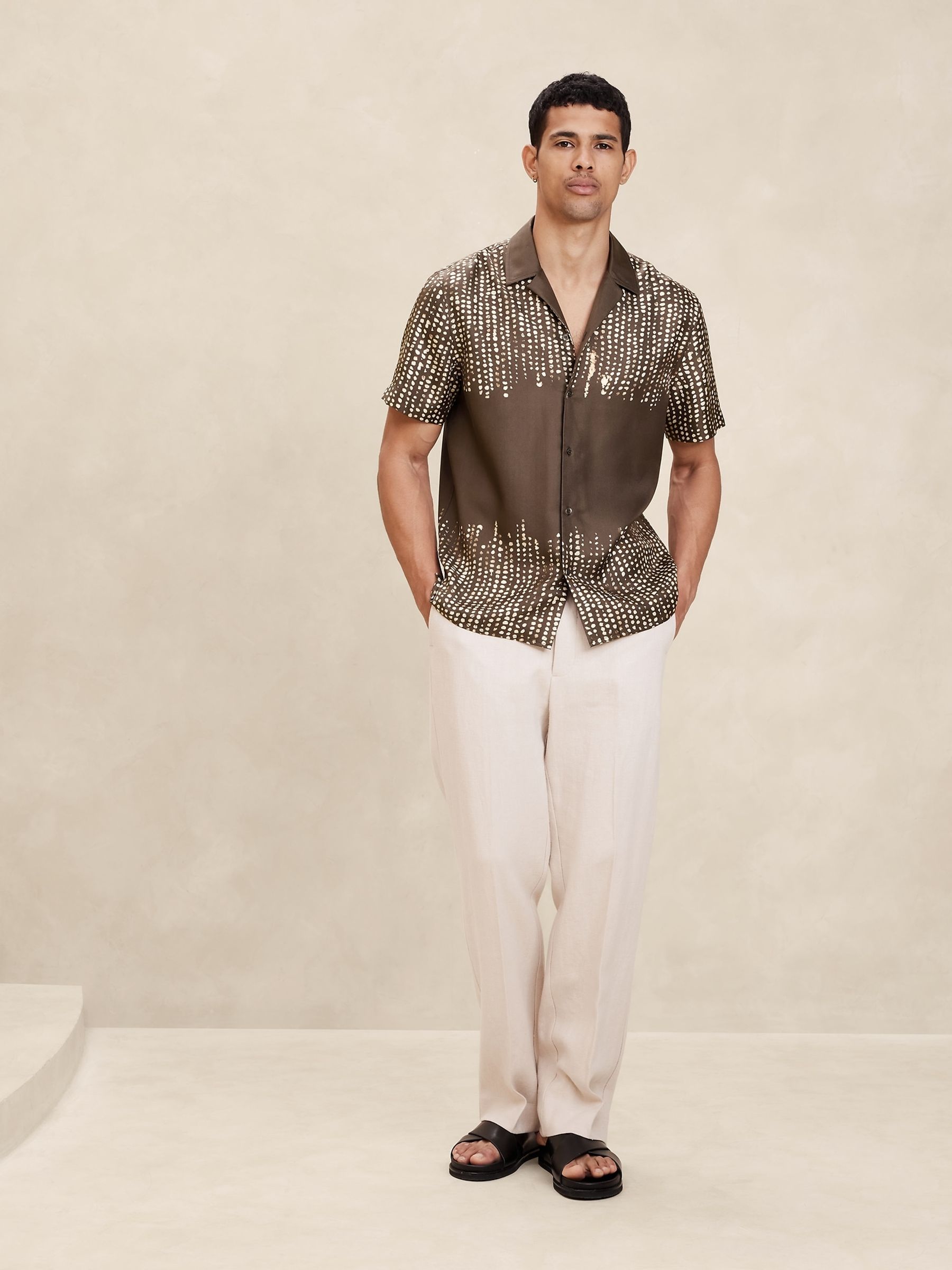 Banana Republic Brown Lyam Resort Shirt - Image 1 of 1