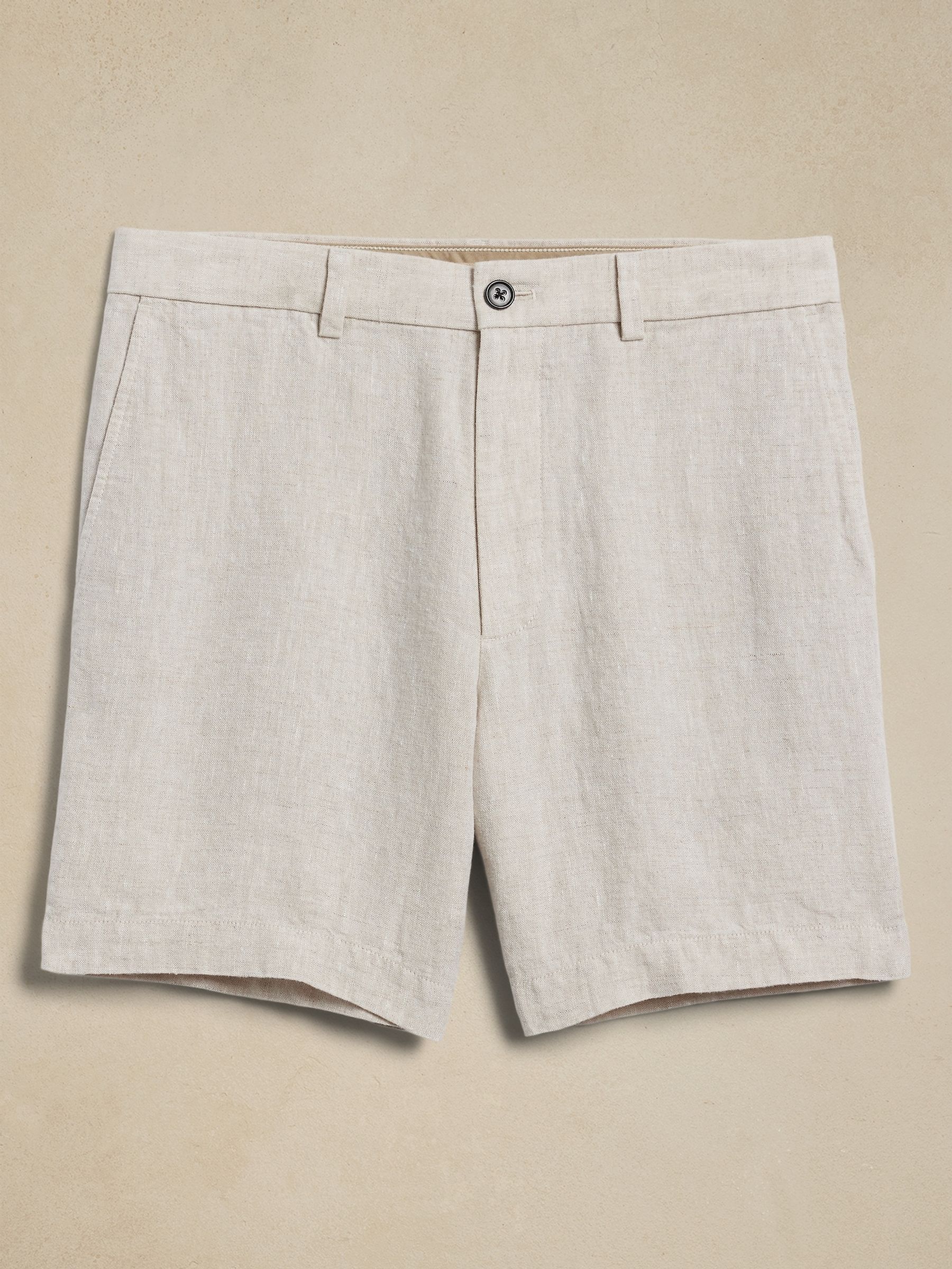 Banana Republic Neutral Lino 7" Linen Shorts - Image 4 of 4