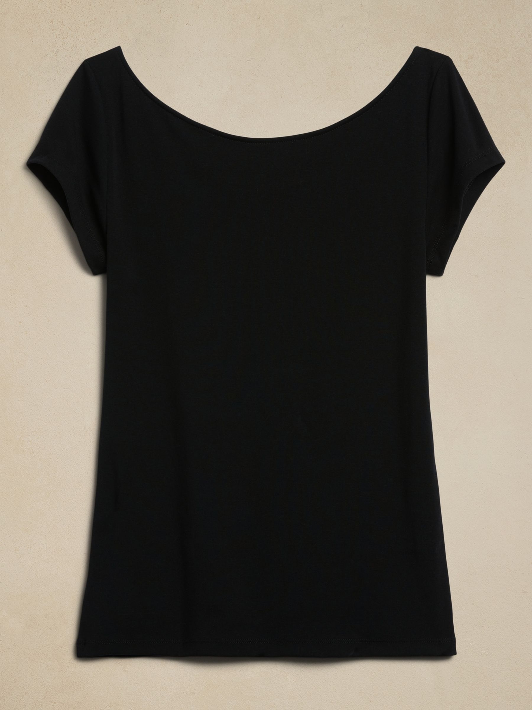 Banana Republic Black Refined Scoop-Neck T-Shirt - Image 2 of 2