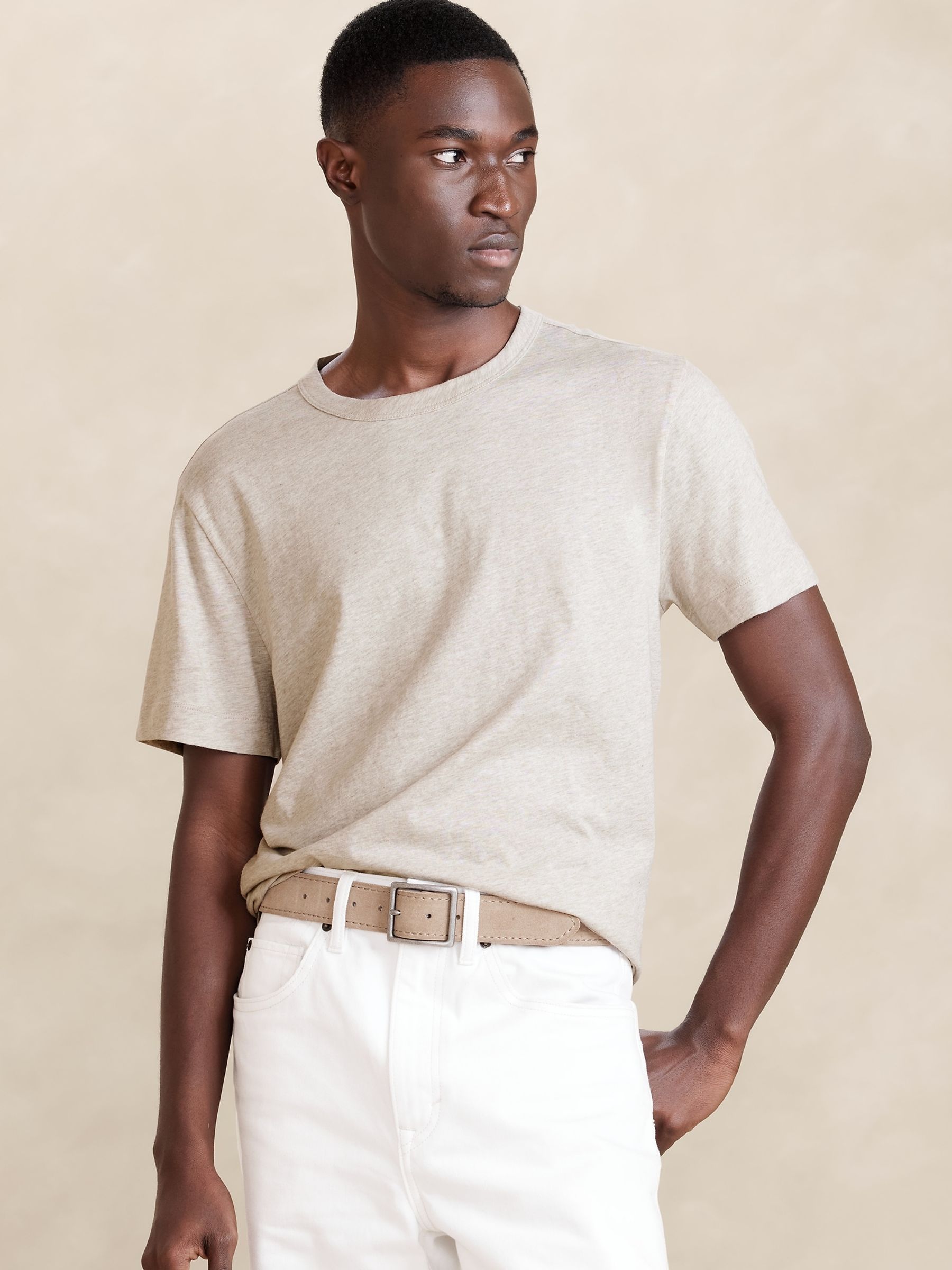 Banana Republic Beige Soft Wash T-Shirt - Image 1 of 1