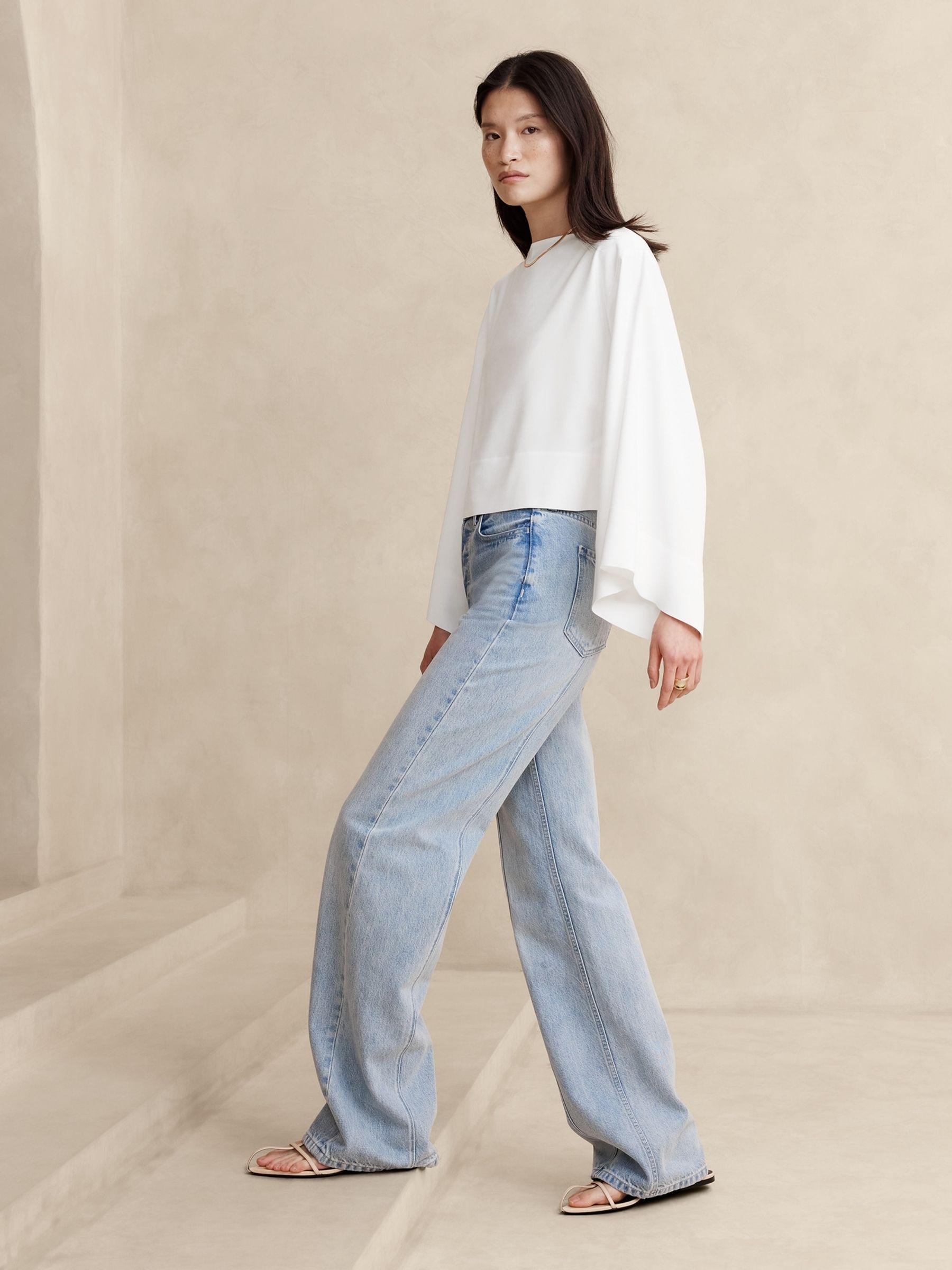 Banana Republic White Luna Oversized Top - Image 1 of 4