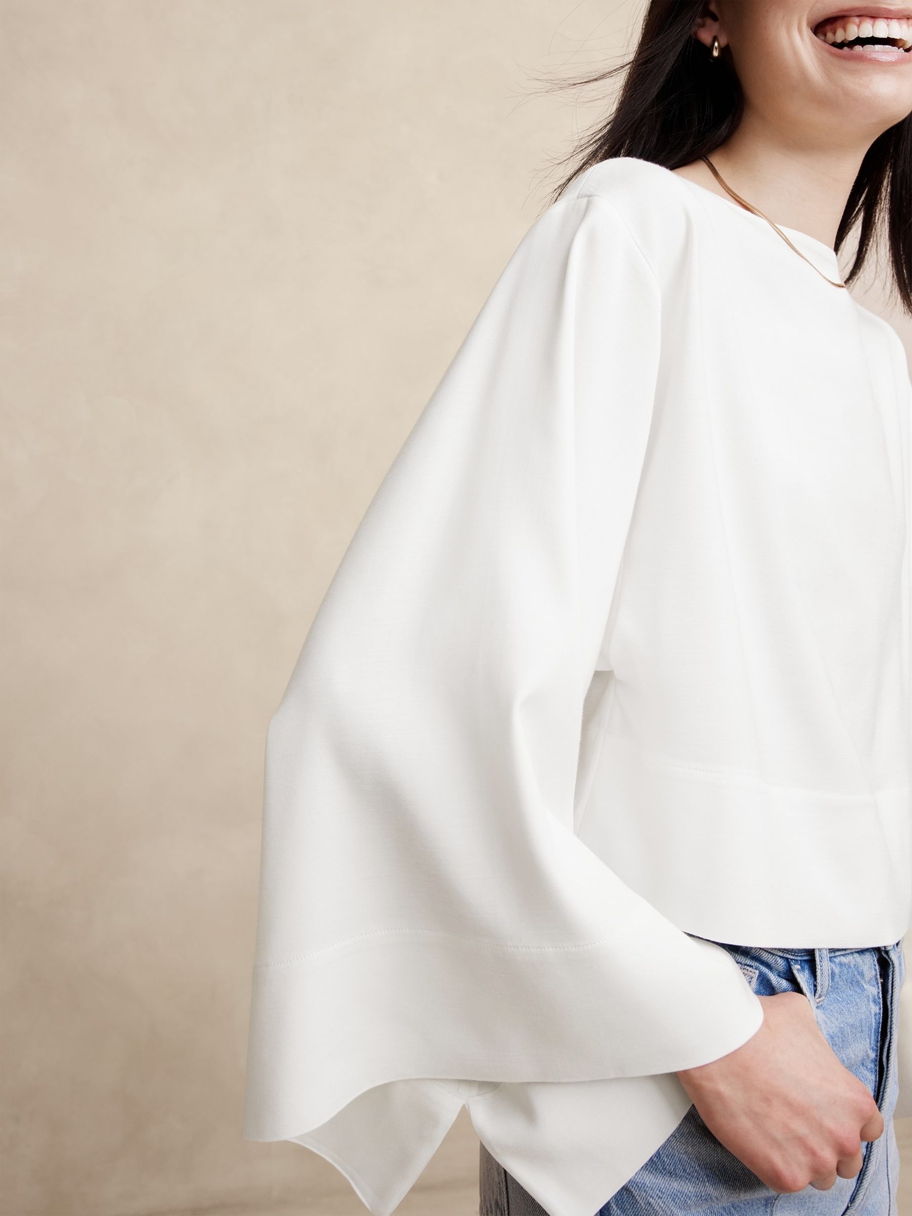 Banana Republic White Luna Oversized Top - Image 3 of 4