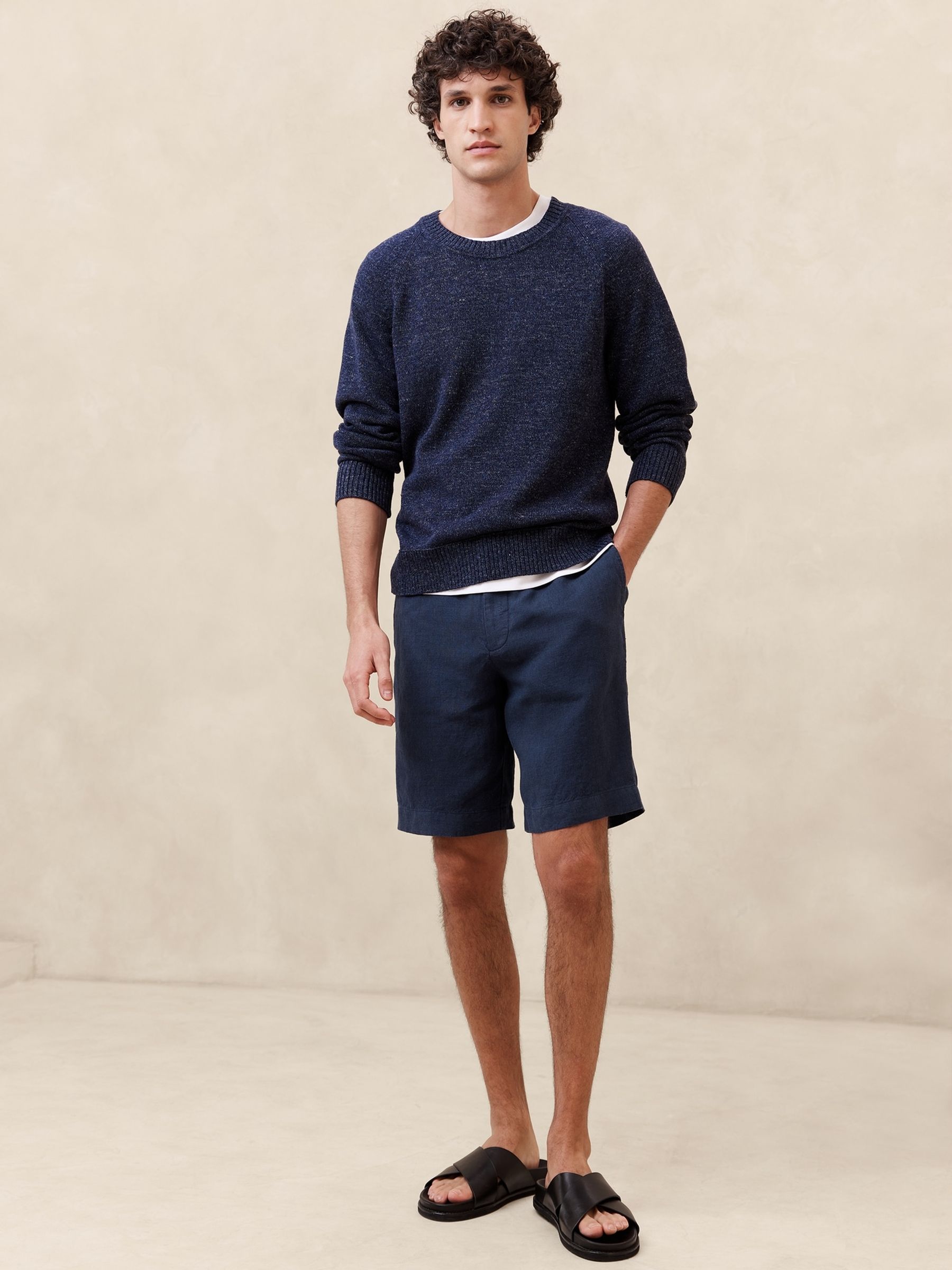 Banana Republic Blue Lino 9" Linen Short - Image 1 of 1