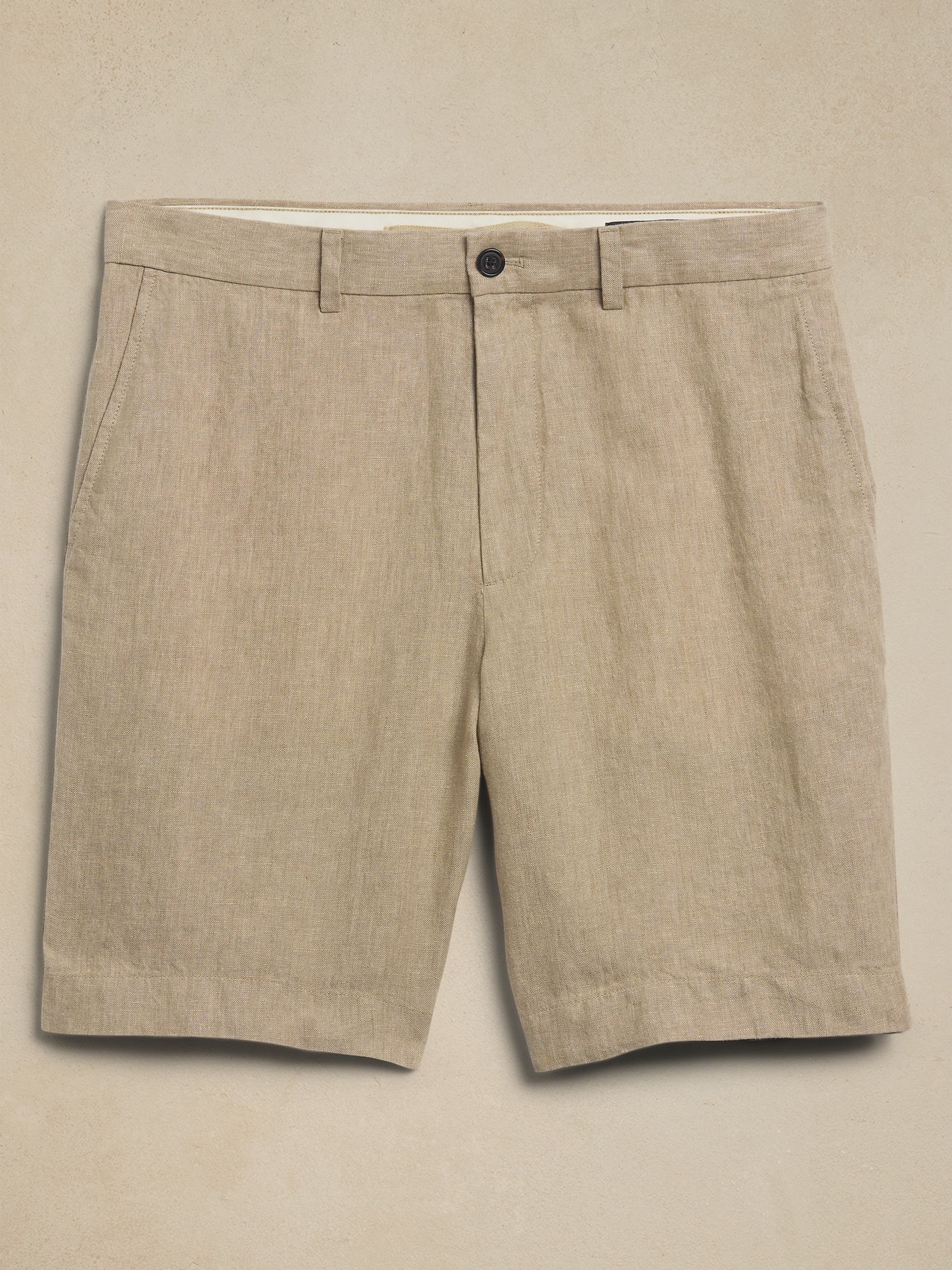 Banana Republic Brown Lino Slim Fit 100% Linen 7"" Shorts - Image 4 of 4