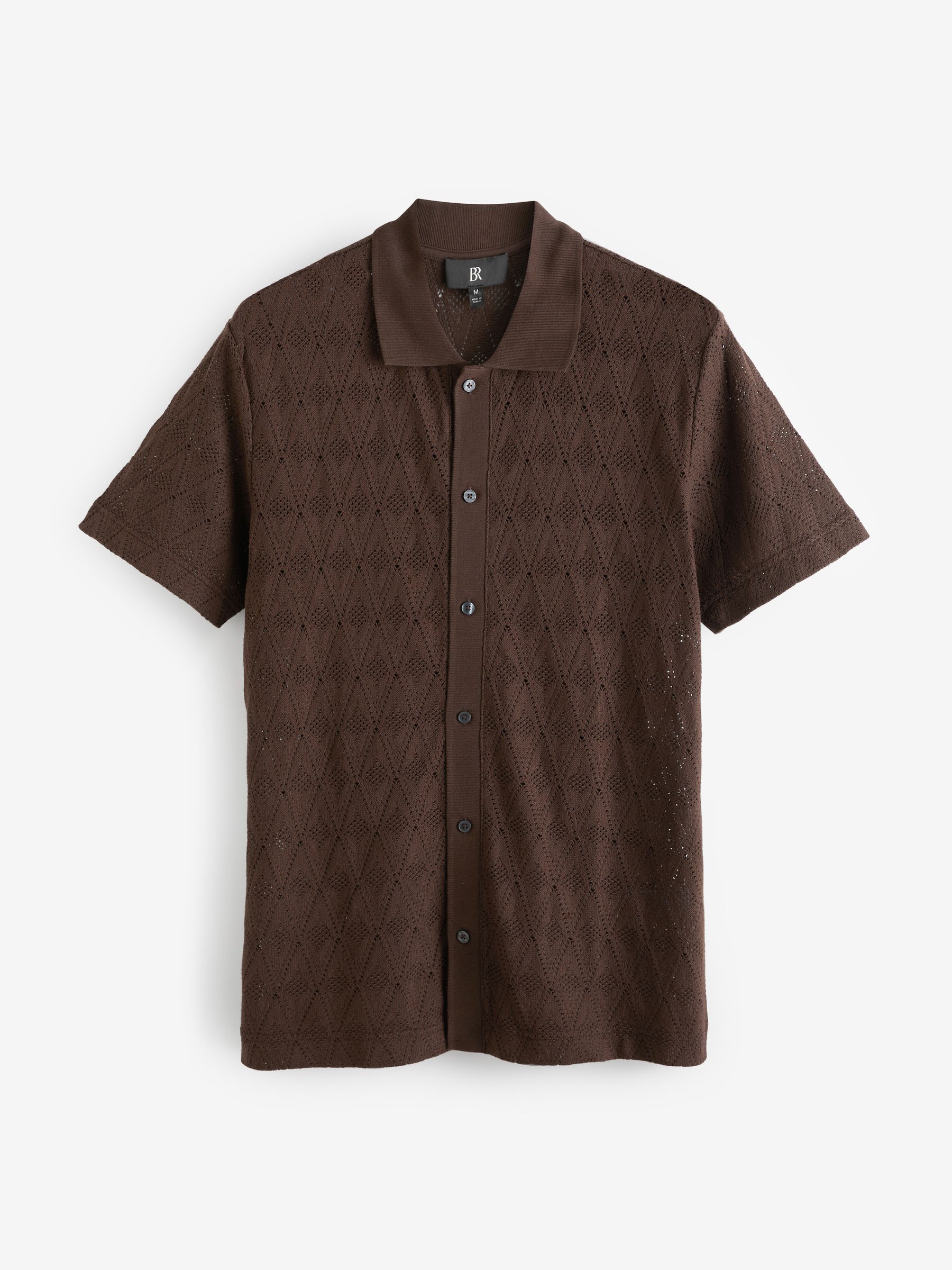 Banana Republic Brown Headlands Open-Knit Short Sleeve Polo Shirt - Image 2 of 4