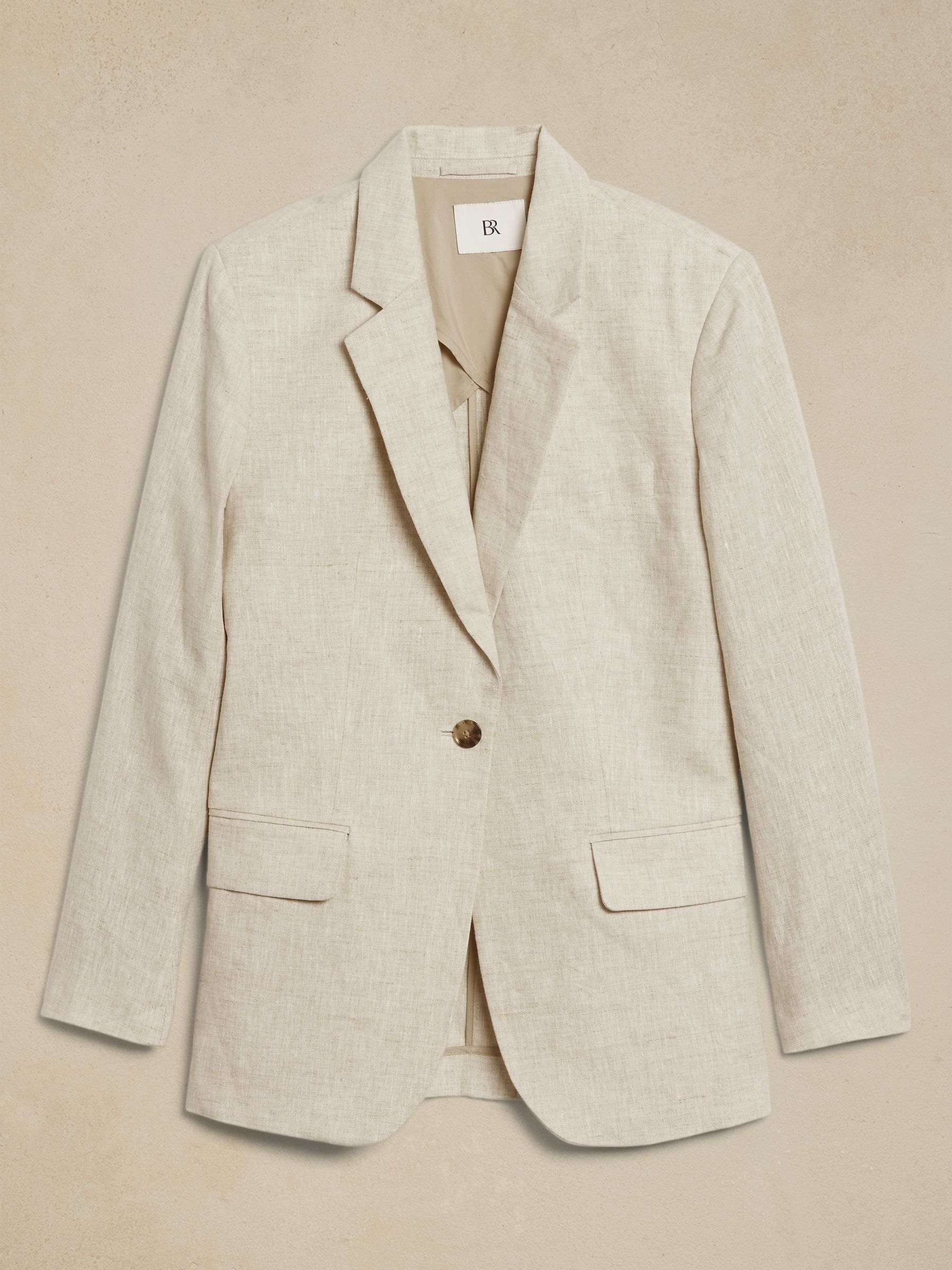 Banana Republic Beige Lina Relaxed Linen Blazer - Image 4 of 4