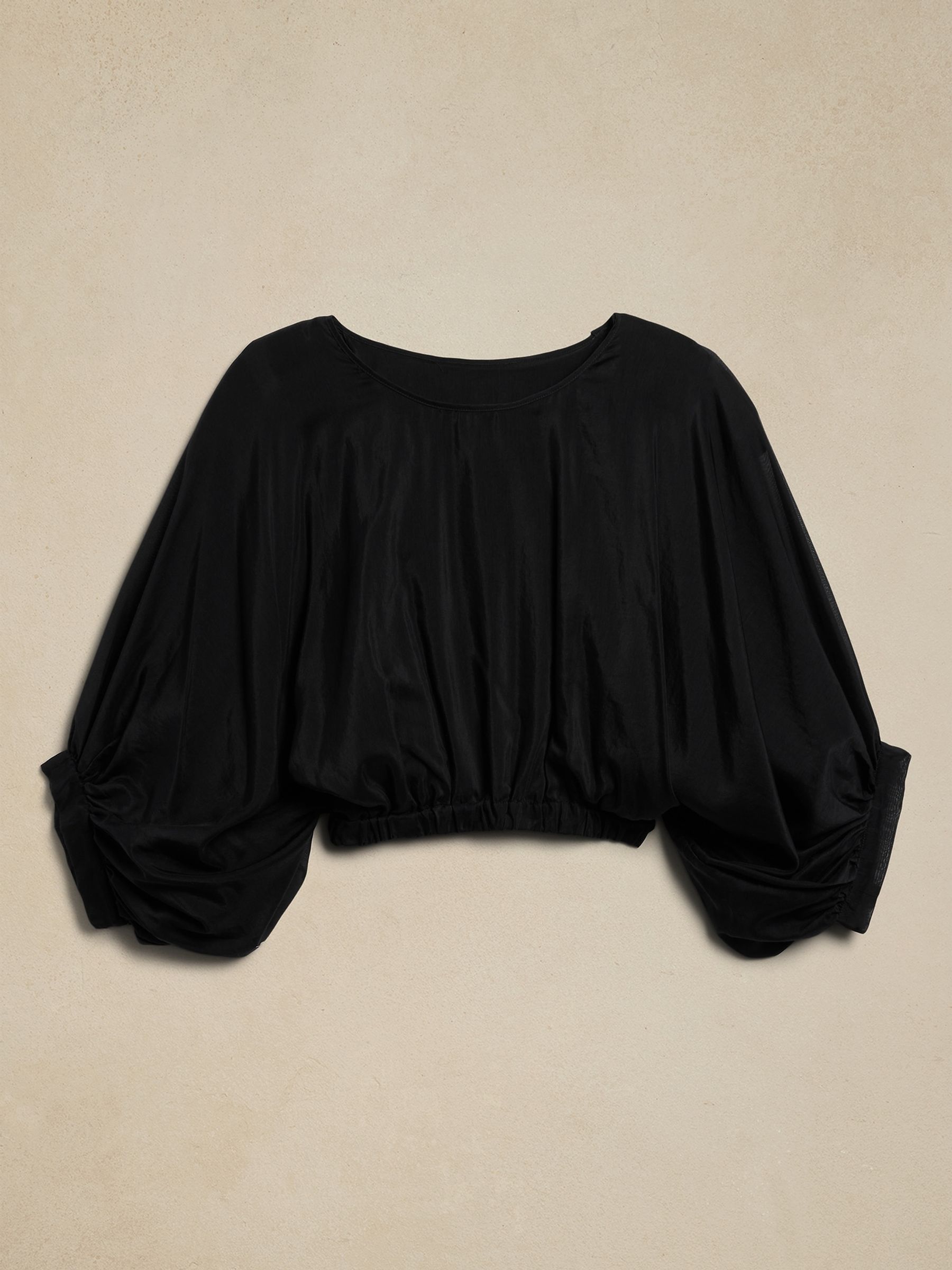 Banana Republic Black Eliana Cotton-Silk Top - Image 4 of 4
