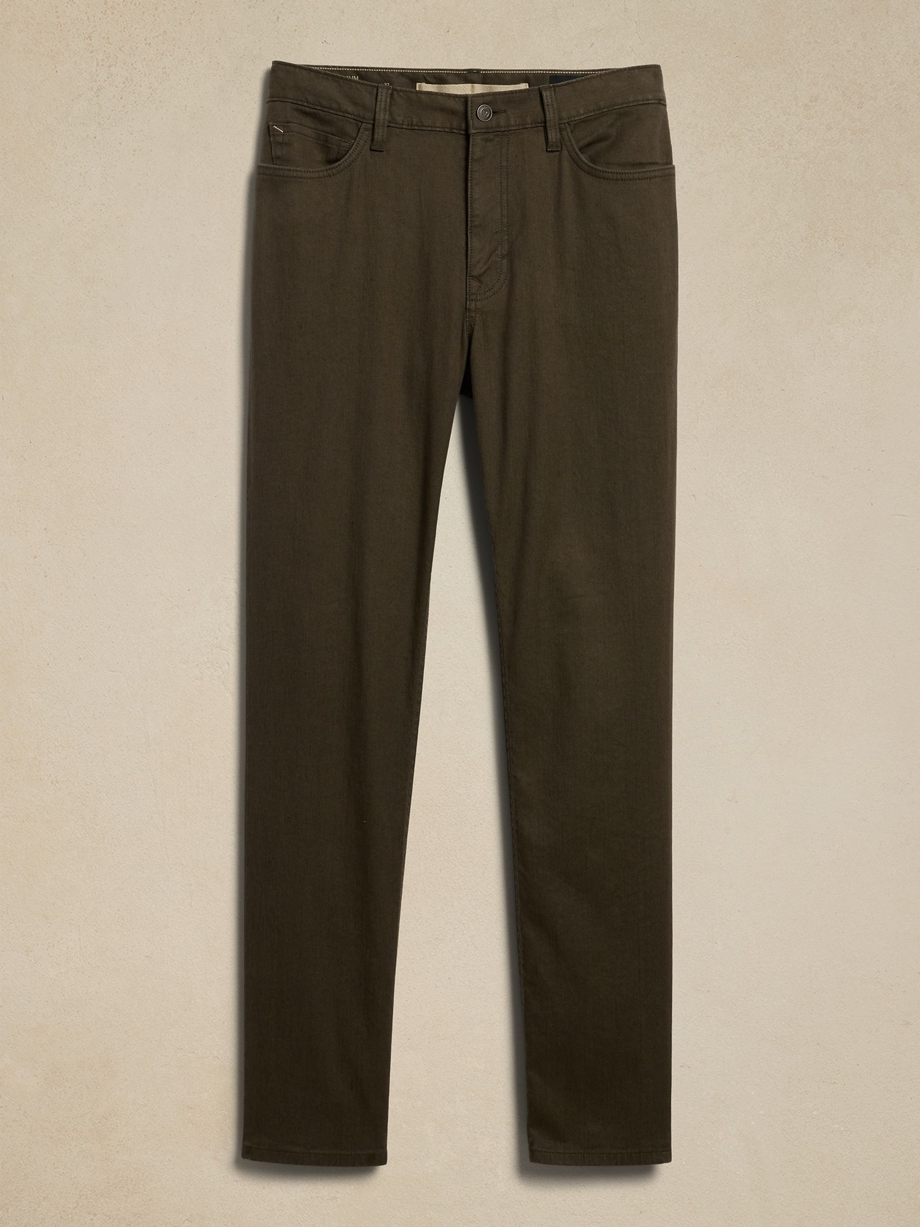 Banana Republic Cream Slim Linen-Cotton Traveler Trousers - Image 4 of 4
