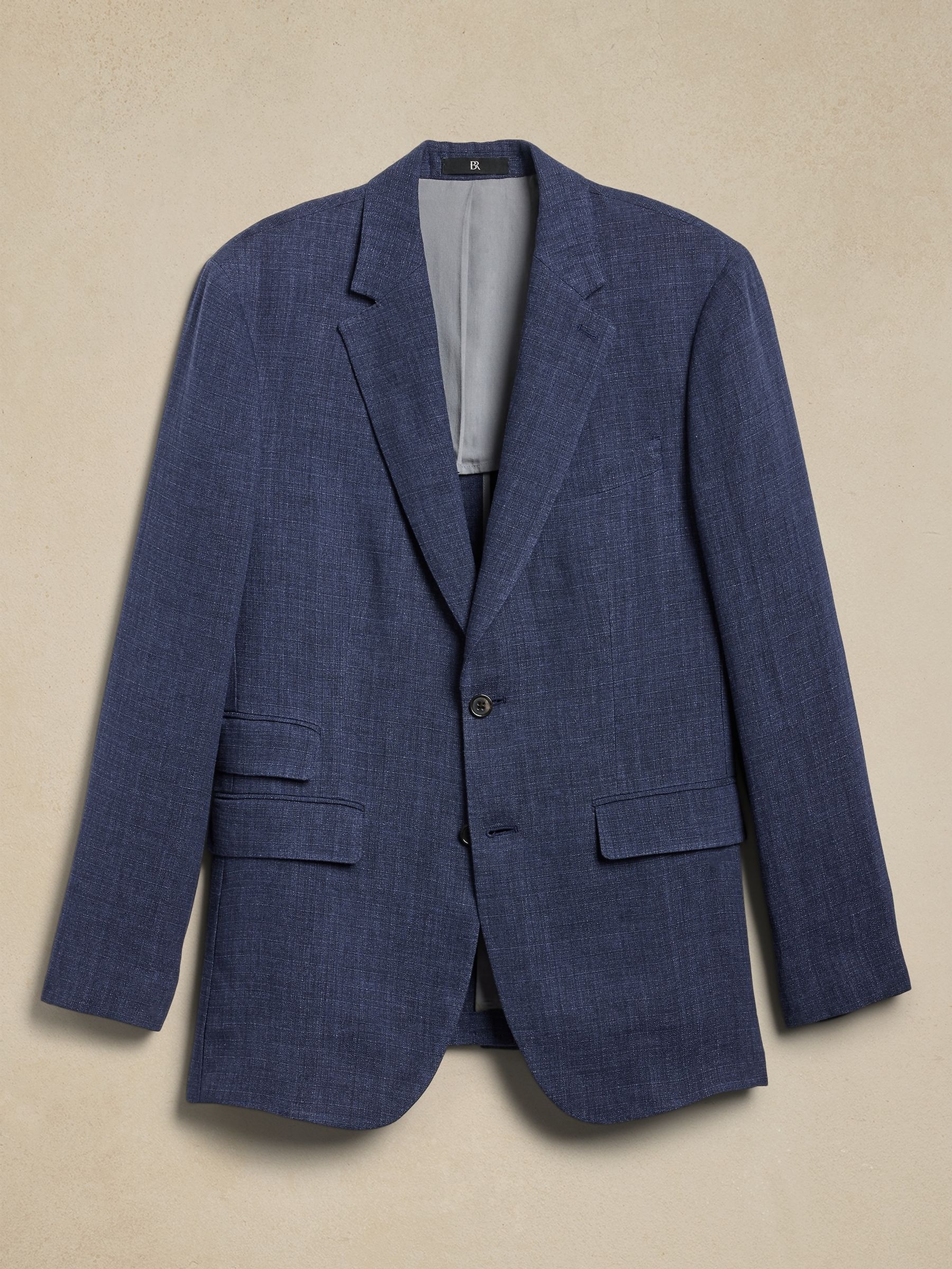 Banana Republic Blue Malpaso Italian Linen Suit Jacket - Image 5 of 5
