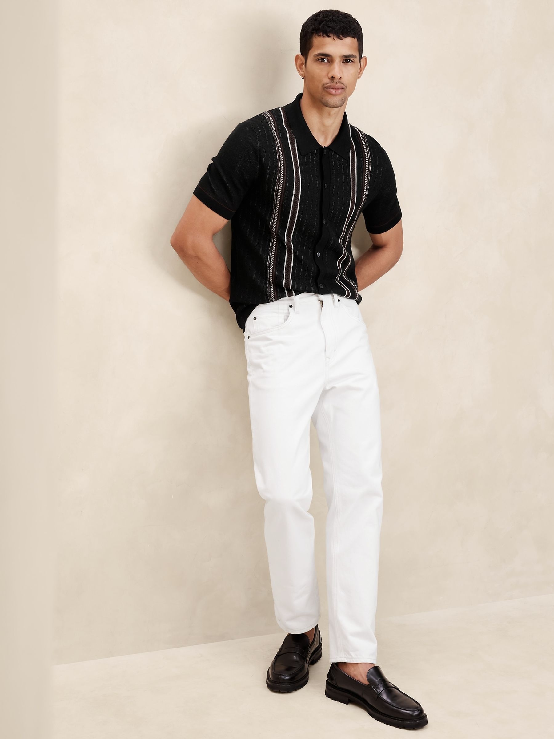 Banana Republic Black Point Sur Cotton Short Sleeve Polo Shirt - Image 1 of 4
