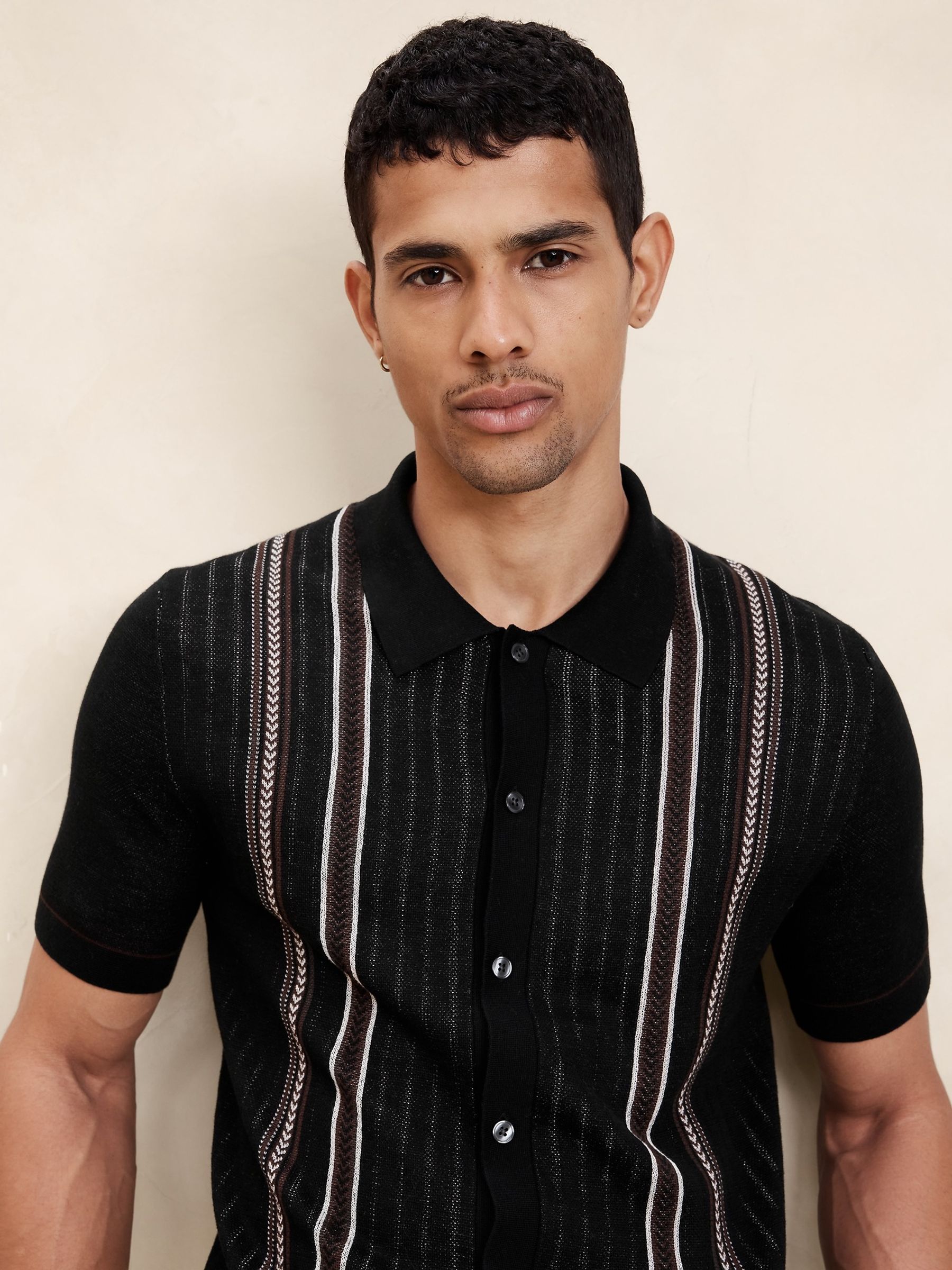 Banana Republic Black Point Sur Cotton Short Sleeve Polo Shirt - Image 3 of 4