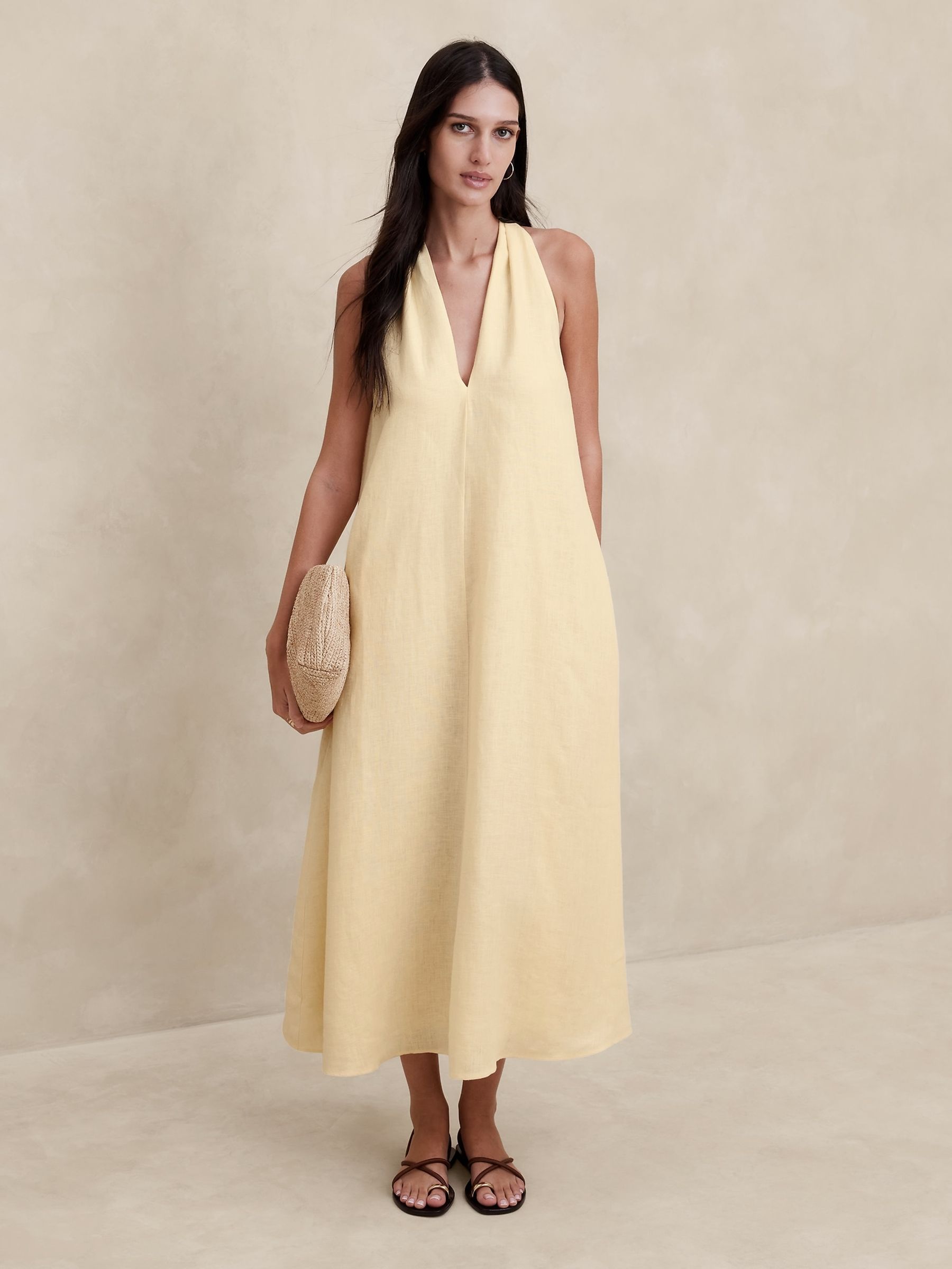 parallel lines dress Adriano - Marine Navy Parallel Lines Cotton Woven Fabric main image 1
