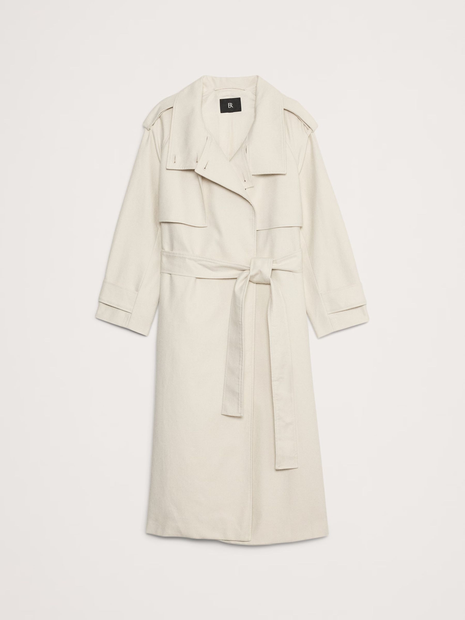 Banana Republic Grey Sabbia Oversized Italian Twill Trench Coat - Image 5 of 7