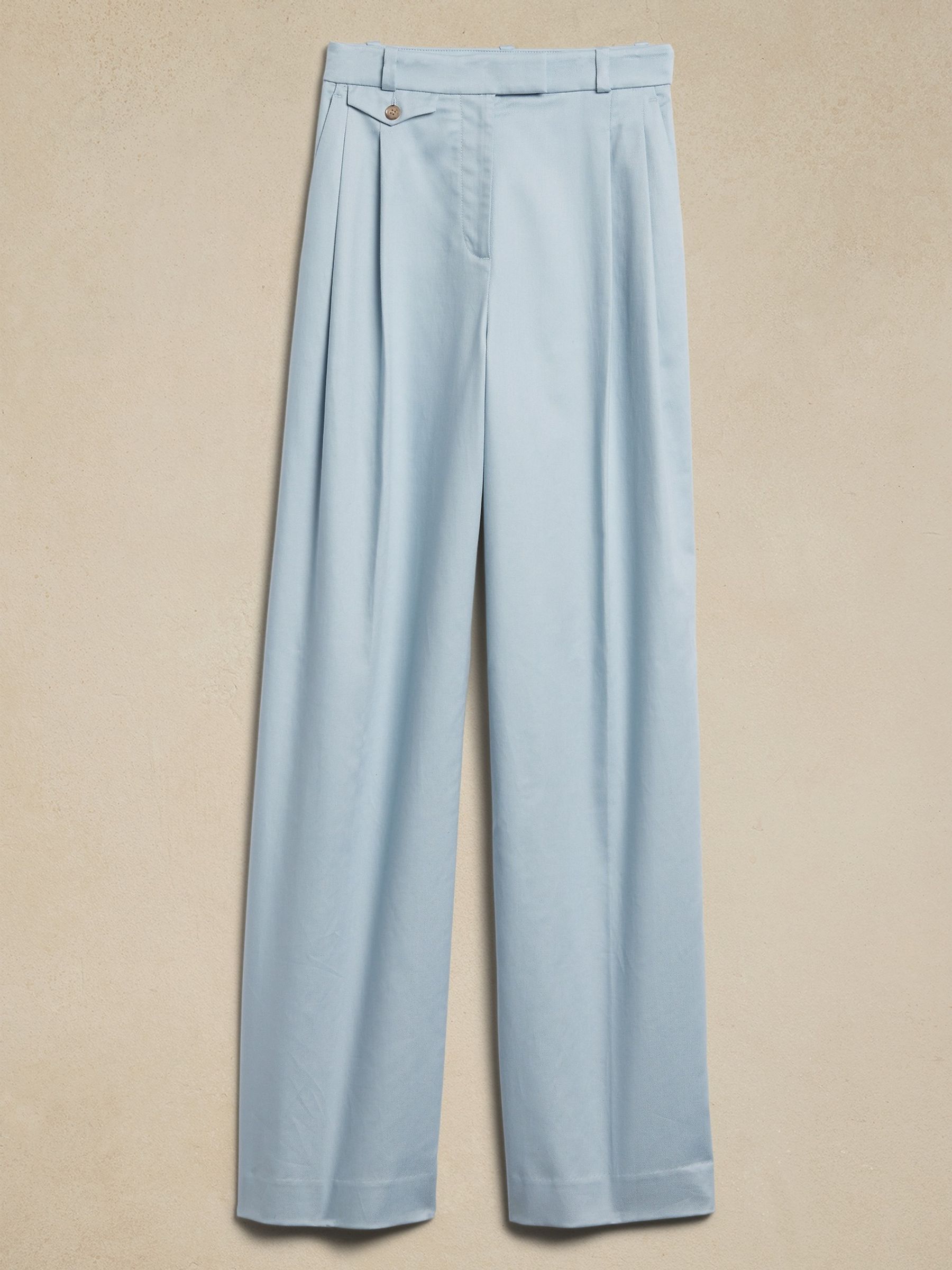 Banana Republic Blue Carmel Pleated Wide-Leg Trousers - Image 4 of 4
