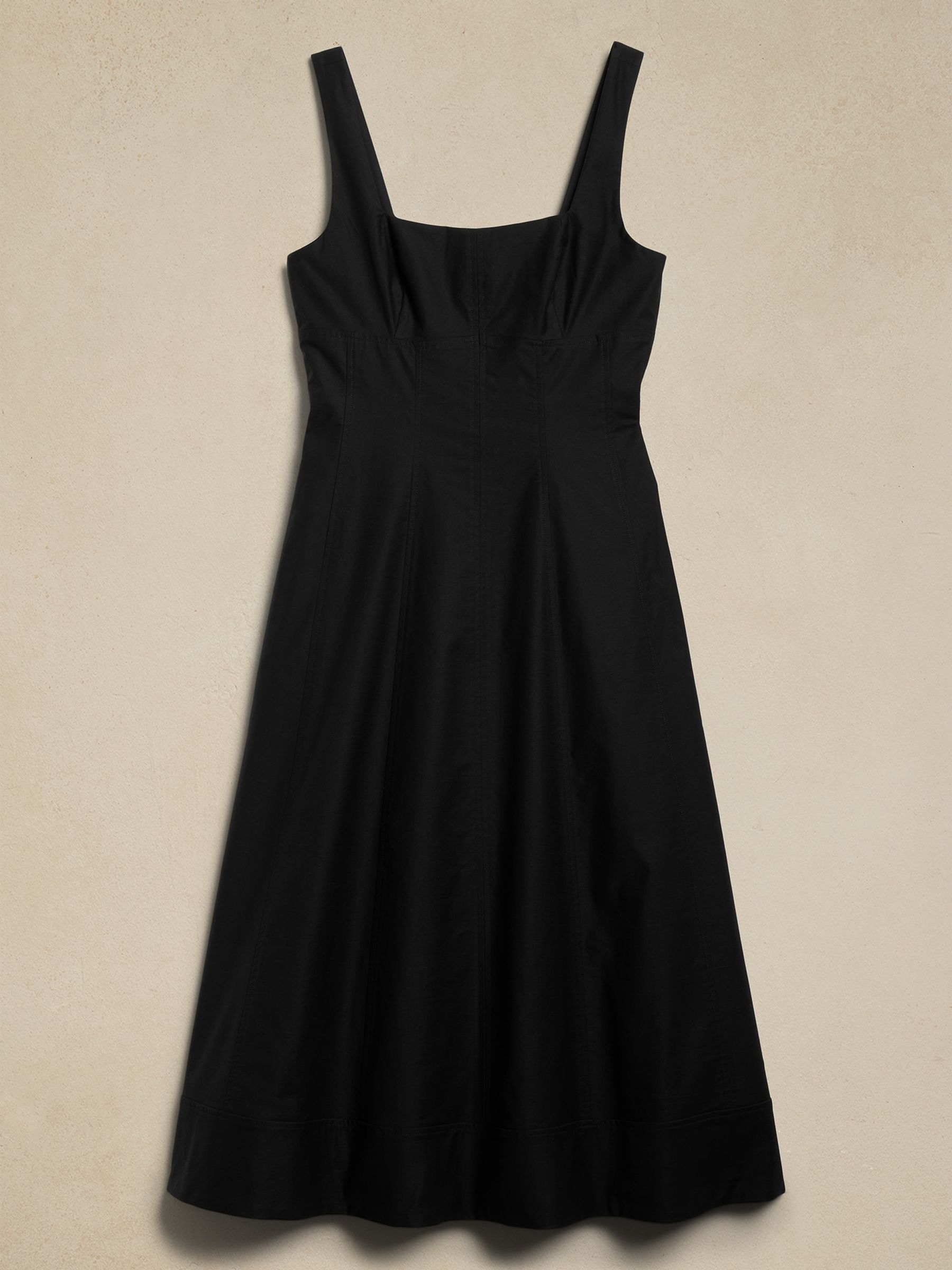 Banana Republic Black Natalia Square Neck Midi Dress - Image 1 of 2