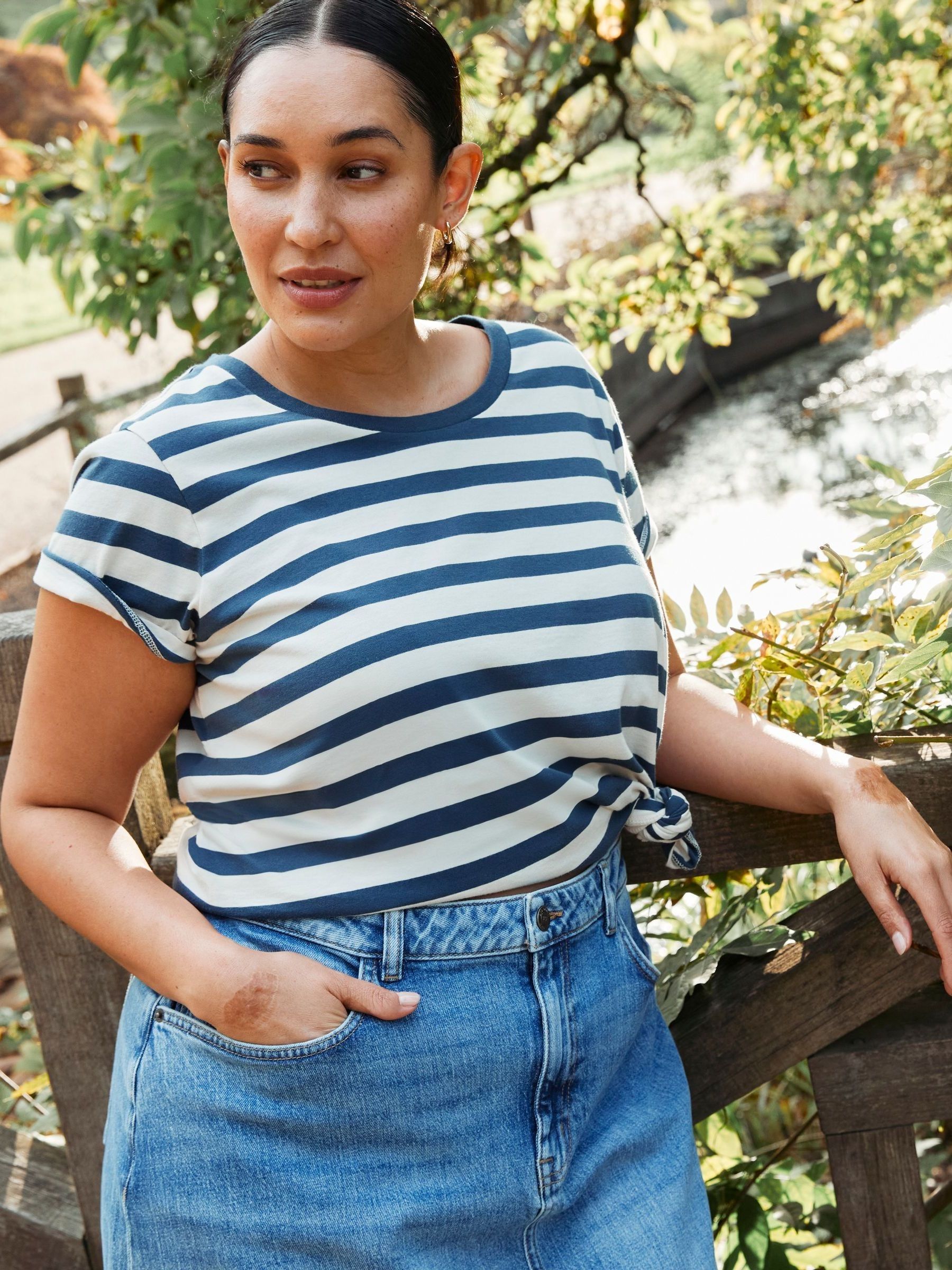Blue Natalie Stripe T-Shirt - Image 1 of 6