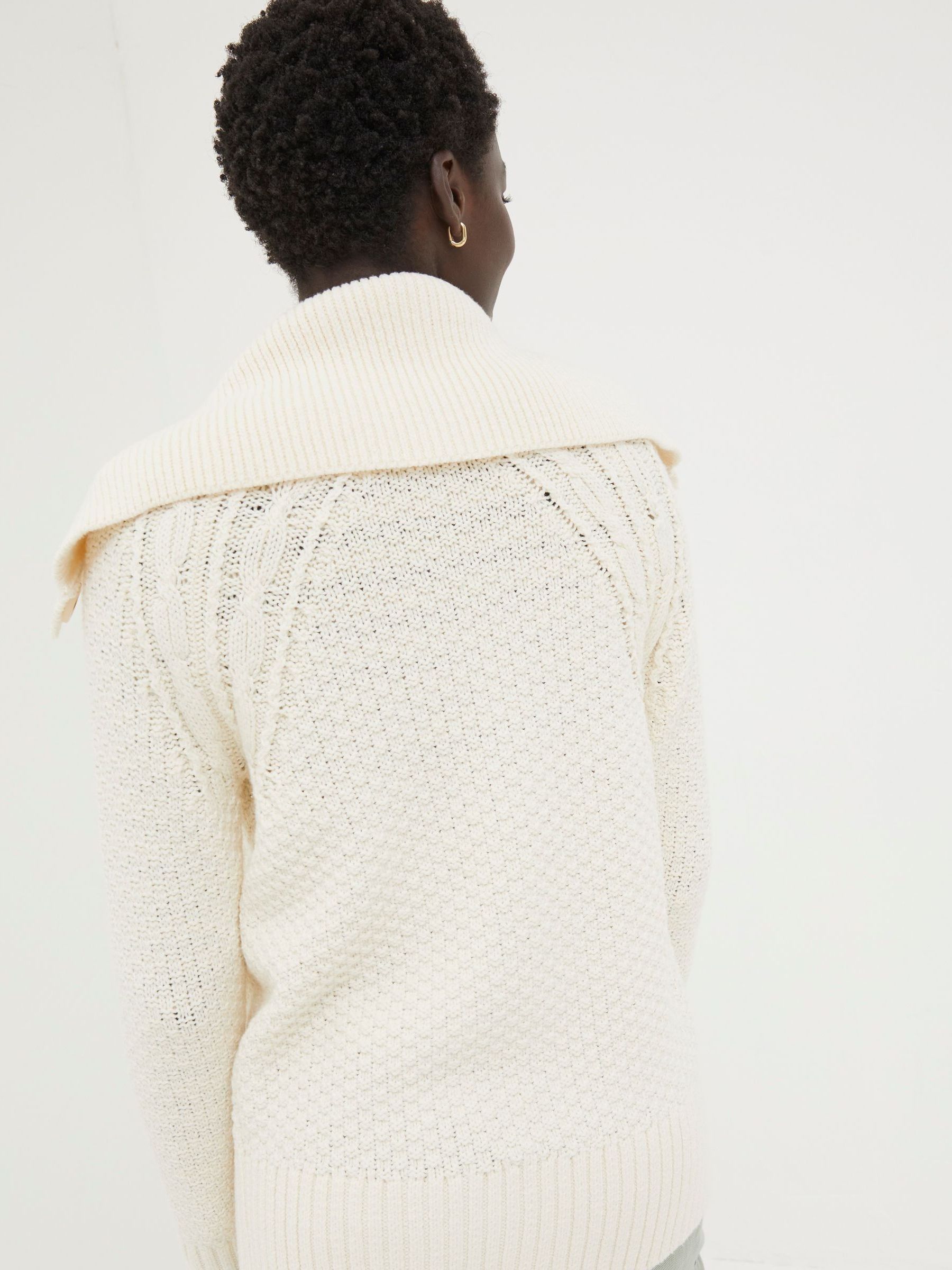 Raya Natural Collared Cardigan - Image 2 of 5