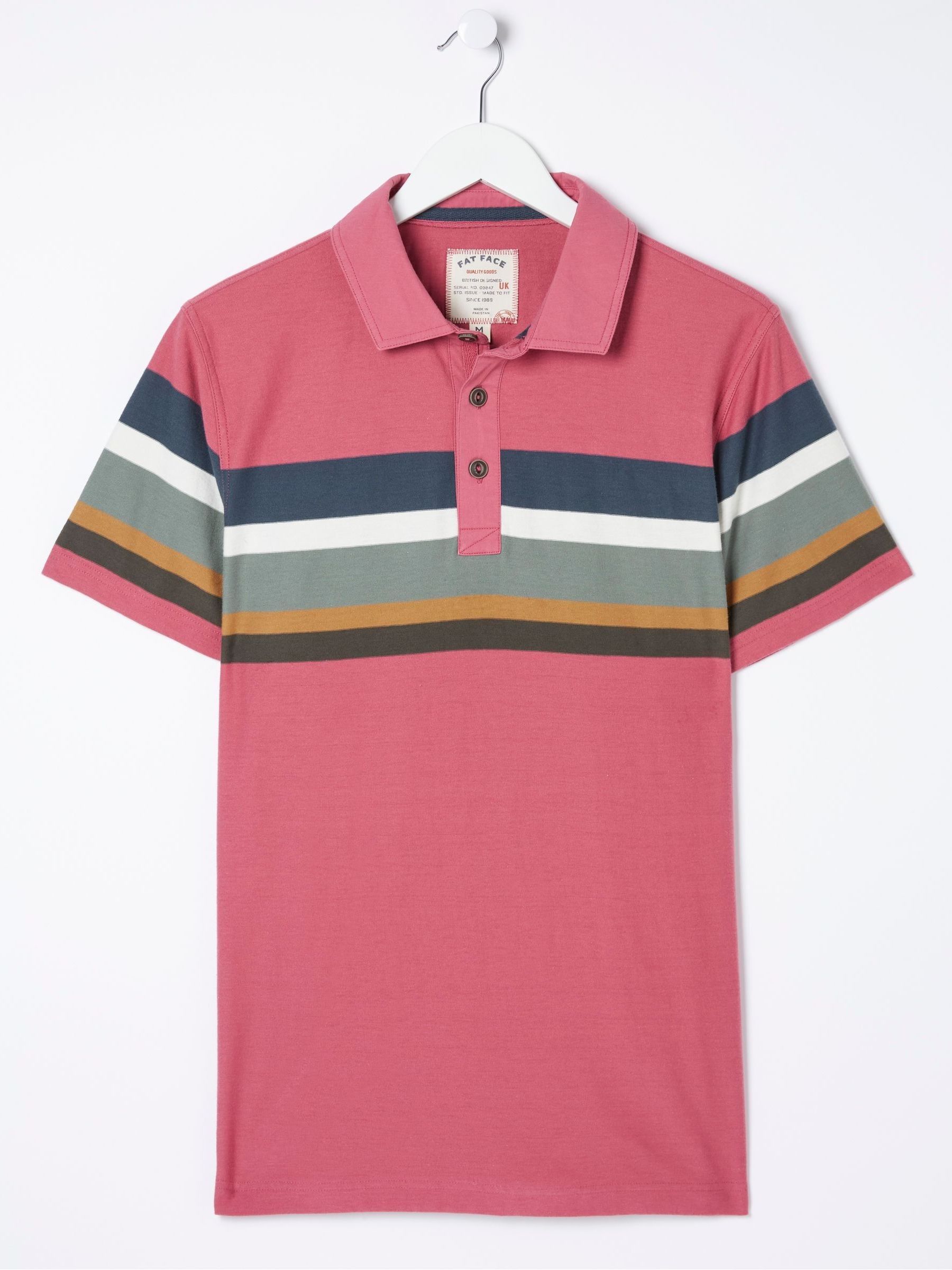 Pink Perranporth Chest Stripe Polo Shirt - Image 5 of 5