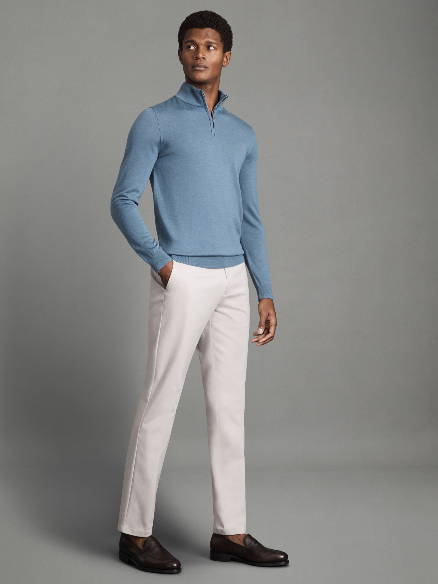 Pack of Two Merino Wool Jumpers in Nickel Blue - Image 1 of 5