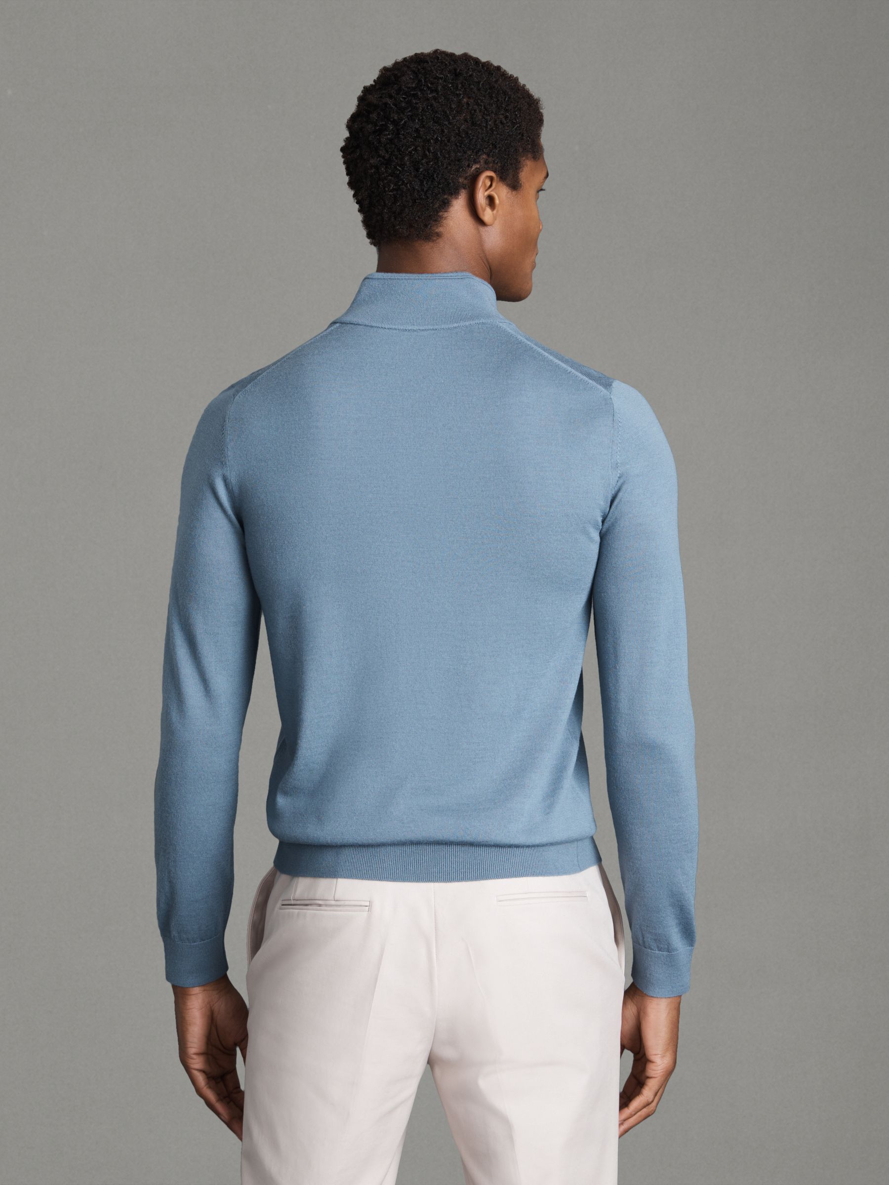 Pack of Two Merino Wool Jumpers in Nickel Blue - Image 3 of 5