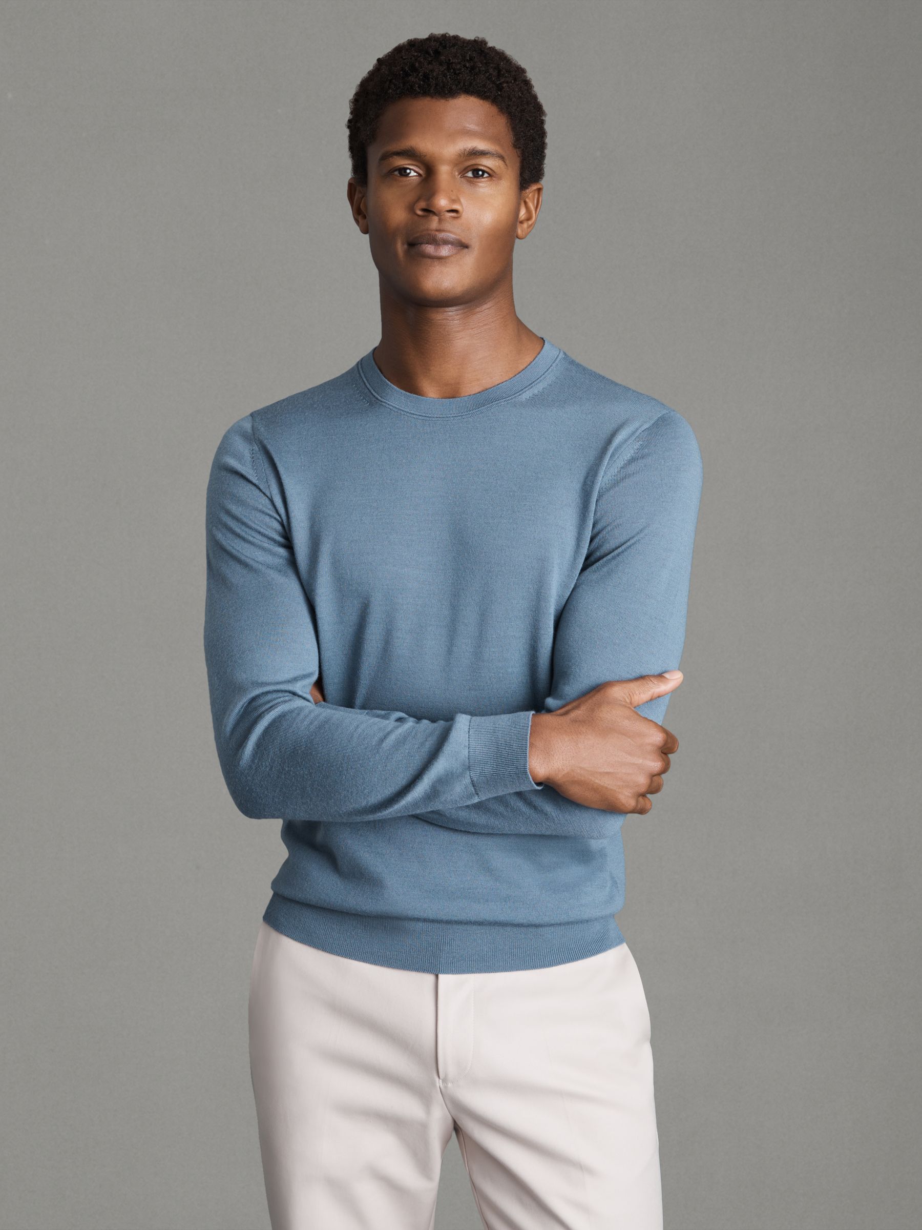 Pack of Two Merino Wool Jumpers in Nickel Blue - Image 4 of 5